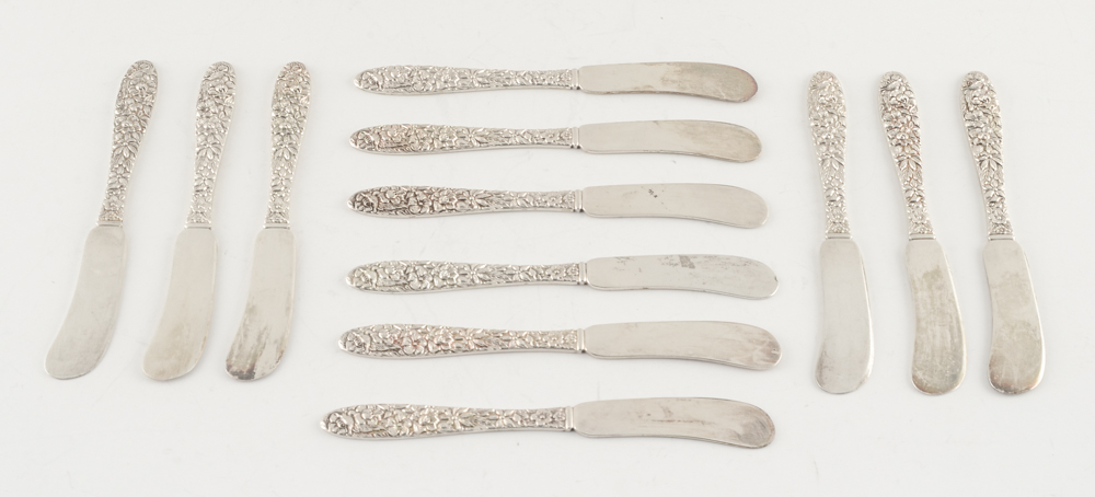 Manchester Silver Co. Sterling Silver "Southern Rose" Flatware Set With Case