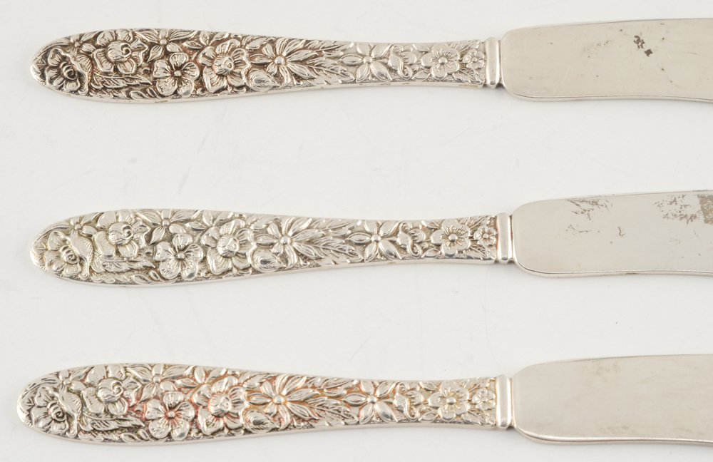 Manchester Silver Co. Sterling Silver "Southern Rose" Flatware Set With Case