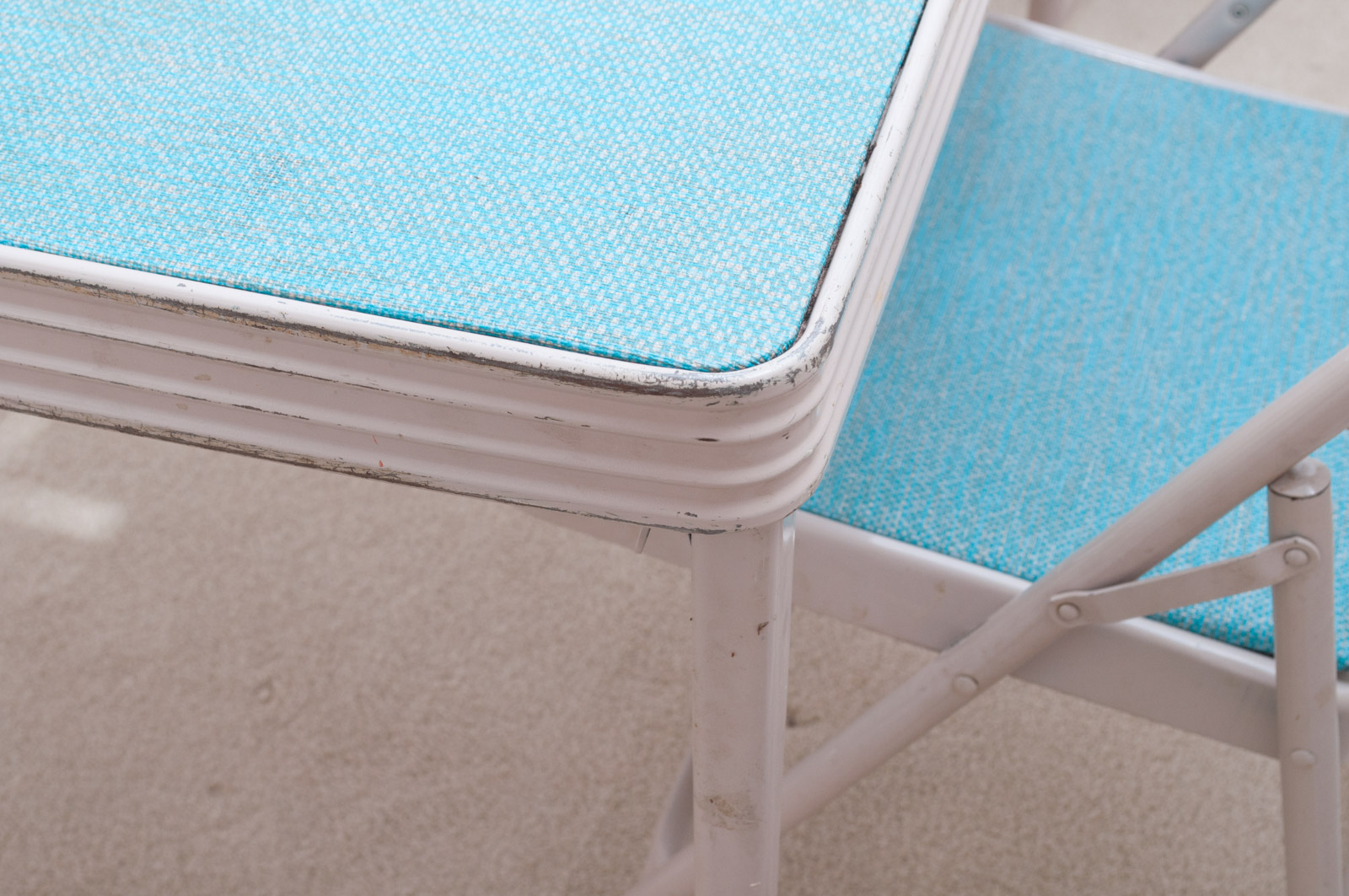 Vintage Mid Century Modern Folding Table and Chairs by Durham