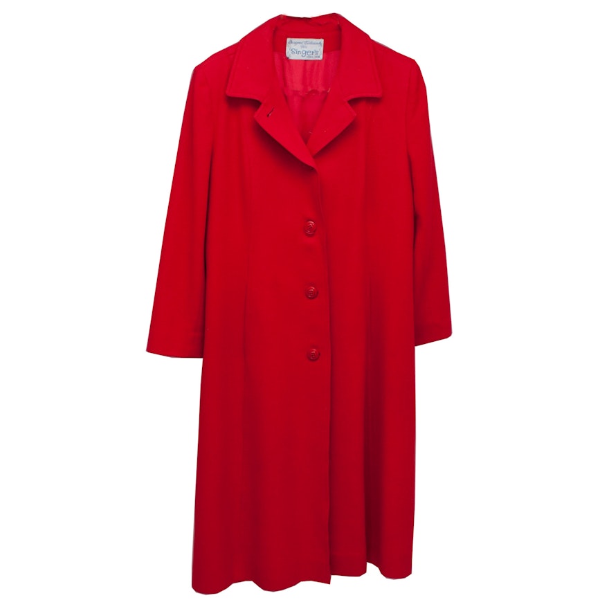 Vintage Singer's Red Cashmere Coat
