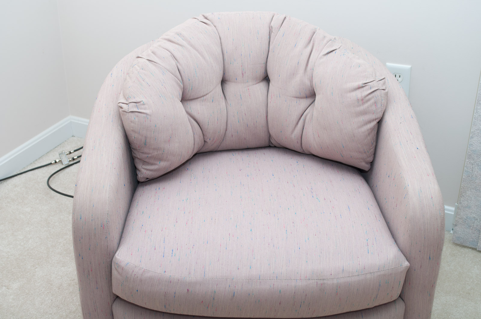 Krispin's Contemporary Furniture Mauve Upholstered Swivel Armchair