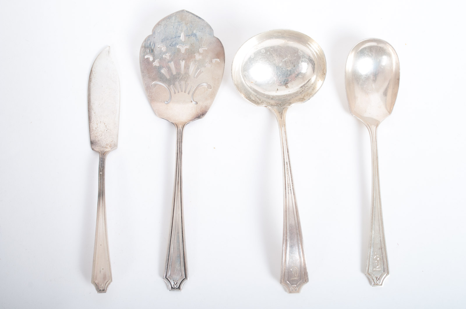 PRIORITY - Whiting Mfg. Co. Sterling Silver "King Albert" Monogrammed Flatware