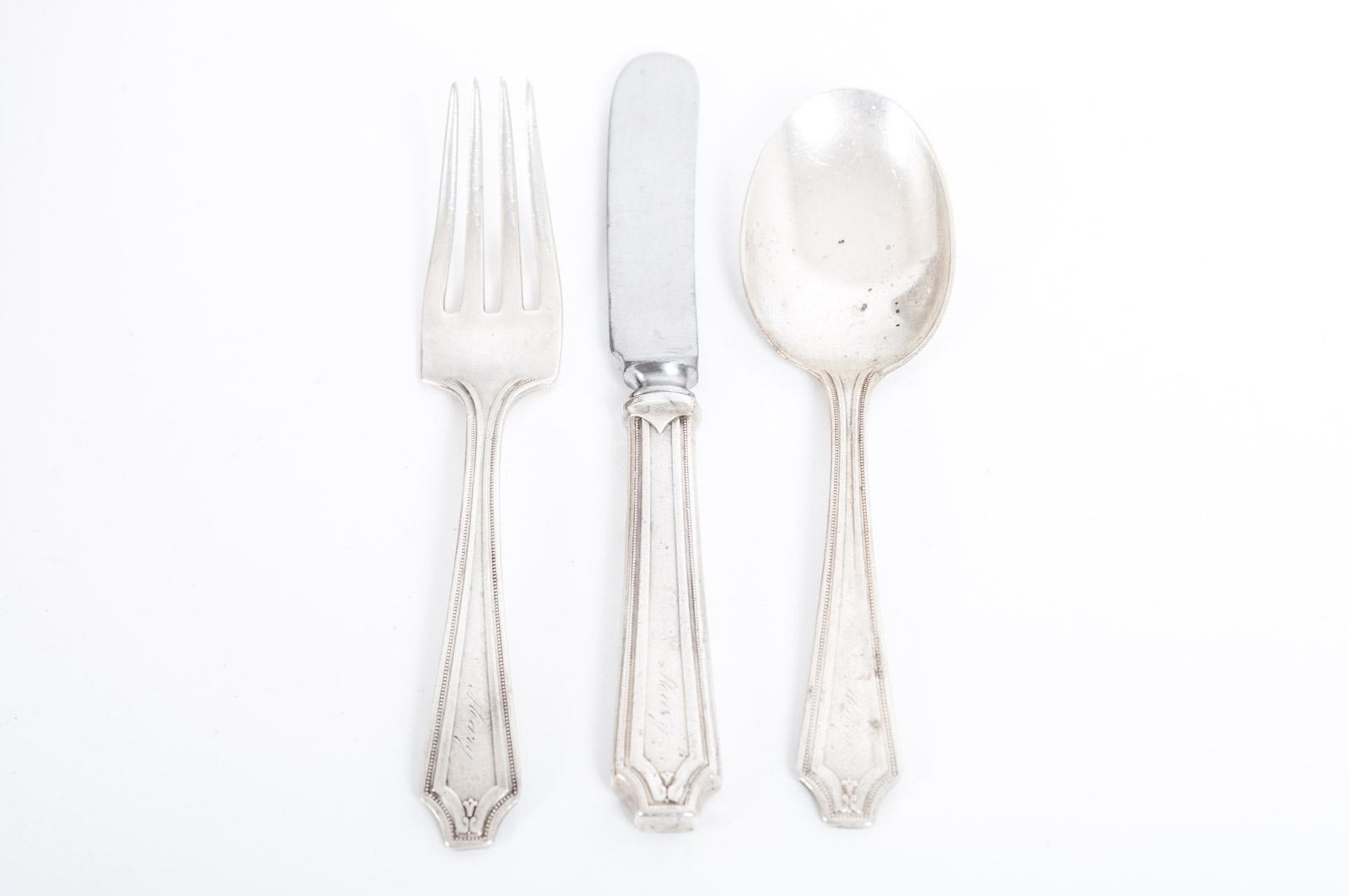 PRIORITY - Whiting Mfg. Co. Sterling Silver "King Albert" Monogrammed Flatware