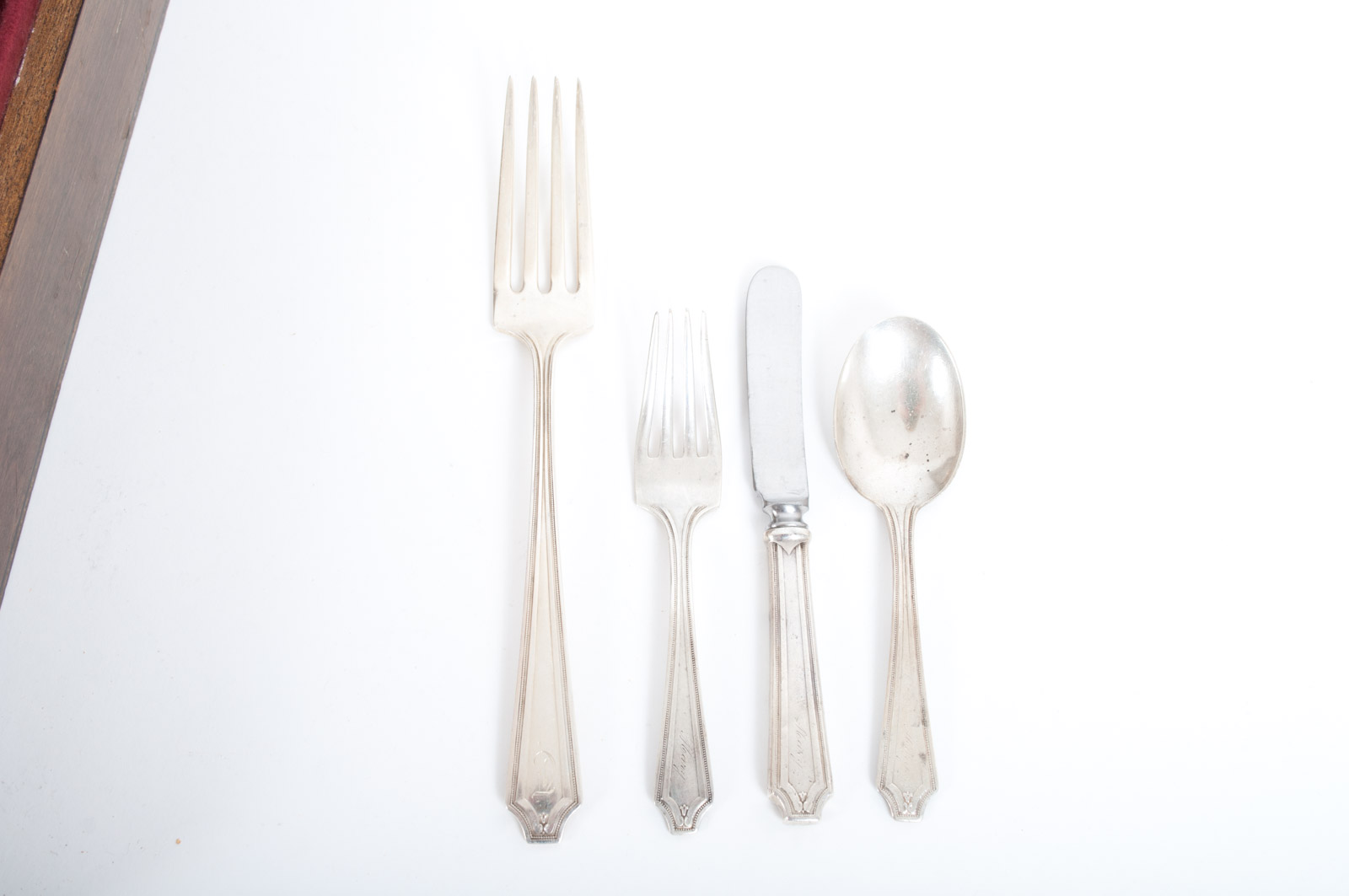 PRIORITY - Whiting Mfg. Co. Sterling Silver "King Albert" Monogrammed Flatware