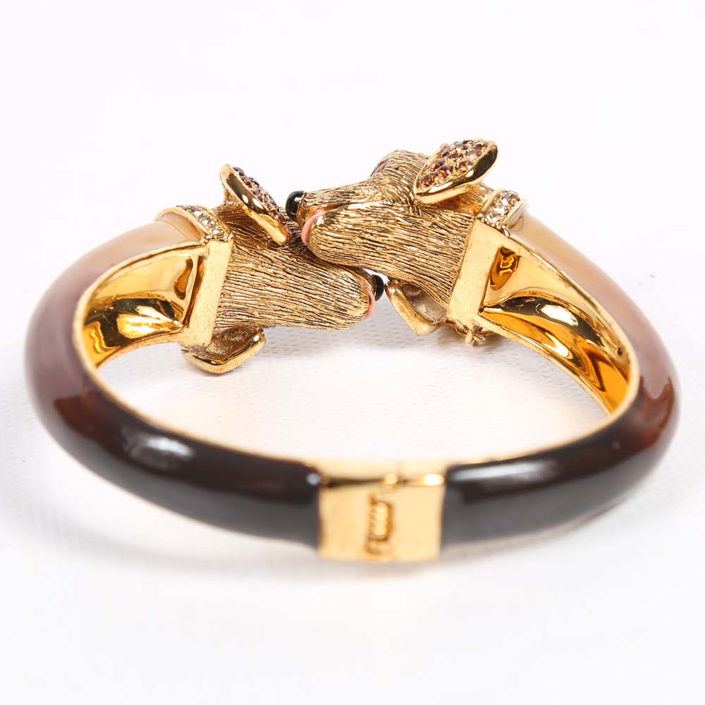 Bradford Exchange "Sophistipups" Dachshund Costume Bangle Bracelet