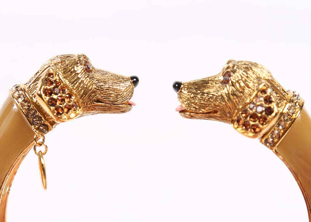 Bradford Exchange "Sophistipups" Dachshund Costume Bangle Bracelet