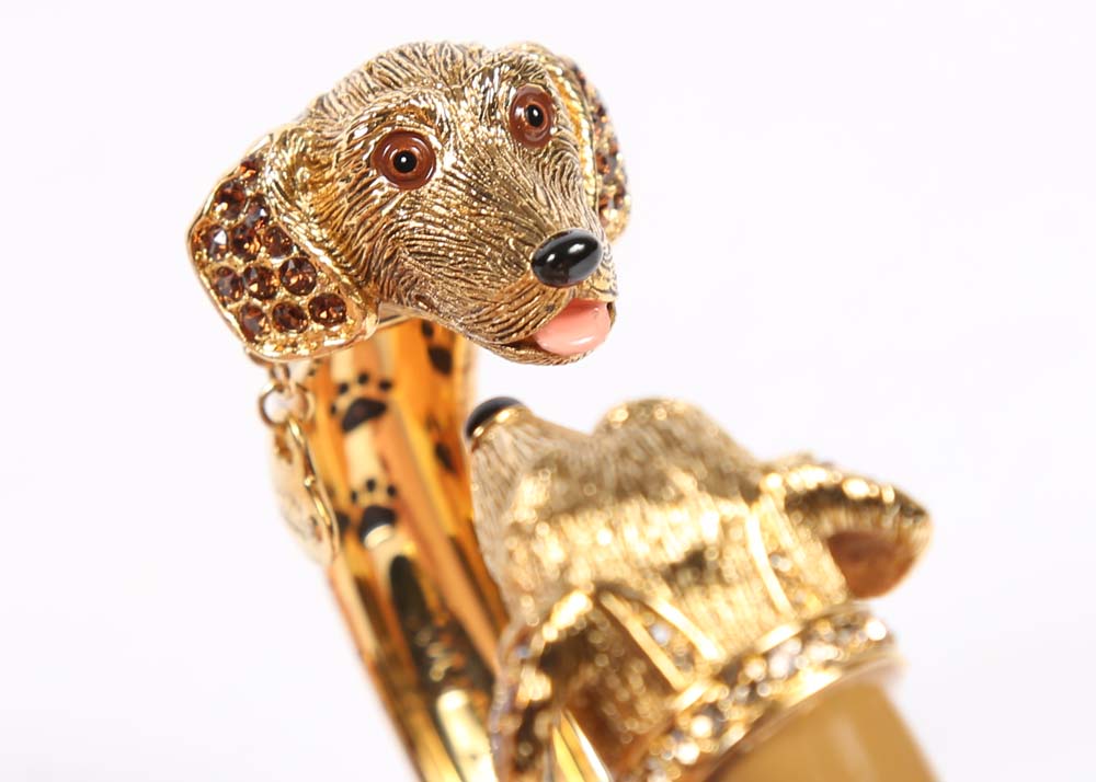 Bradford Exchange "Sophistipups" Dachshund Costume Bangle Bracelet