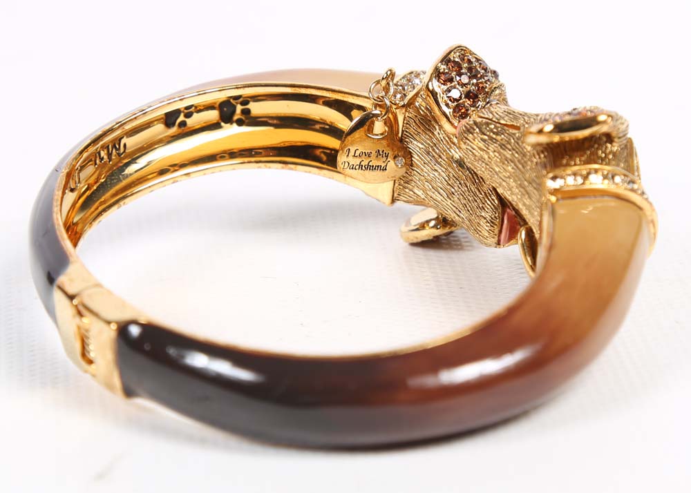 Bradford Exchange "Sophistipups" Dachshund Costume Bangle Bracelet