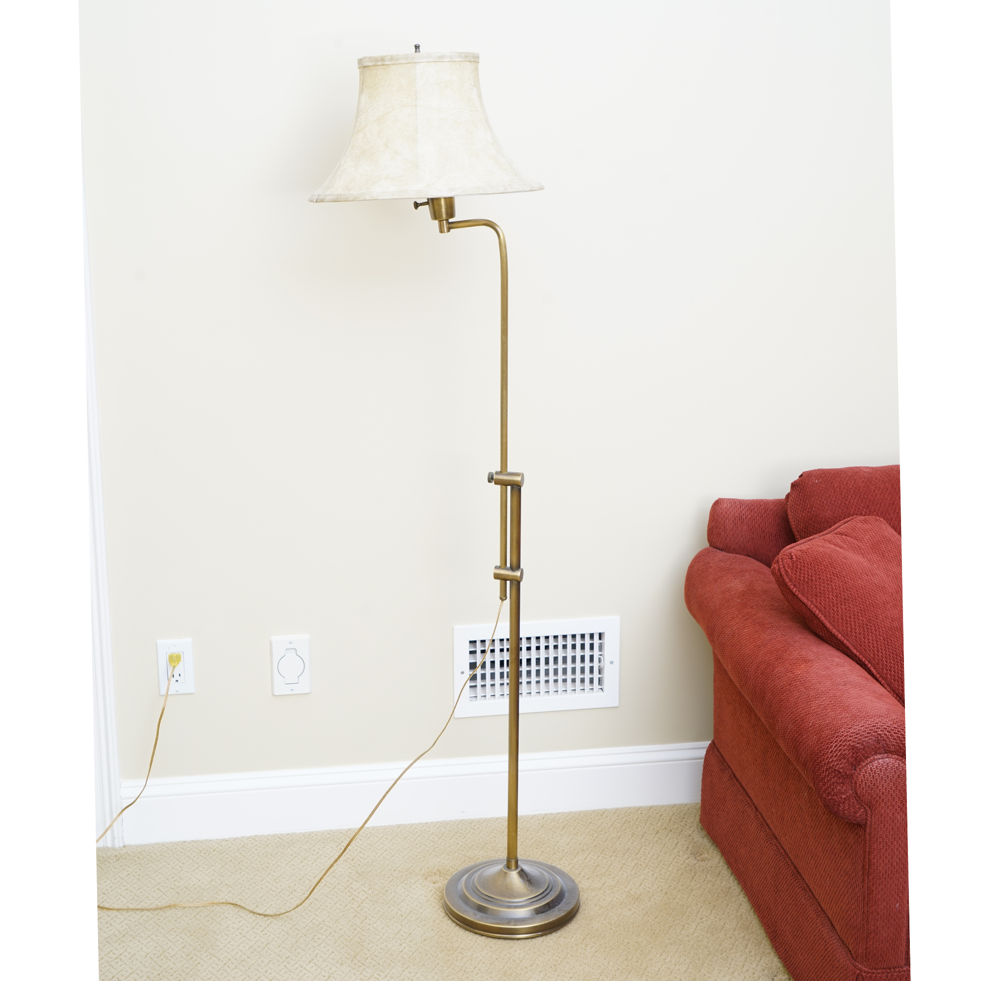 Adjustable Three Way Brass Floor Lamp