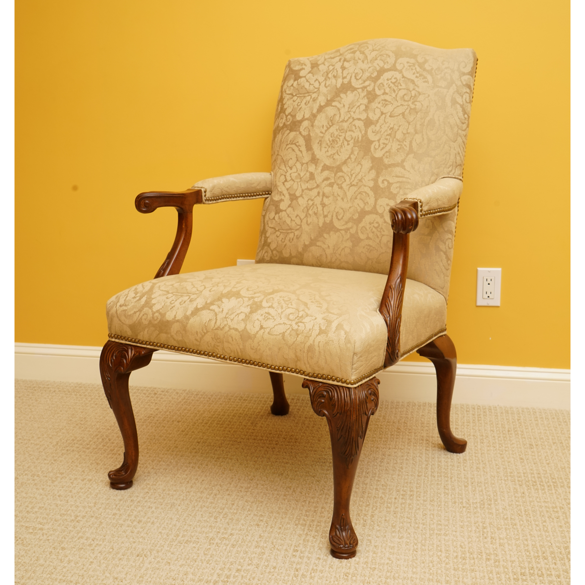 Louis XV-Style Upholstered Armchair