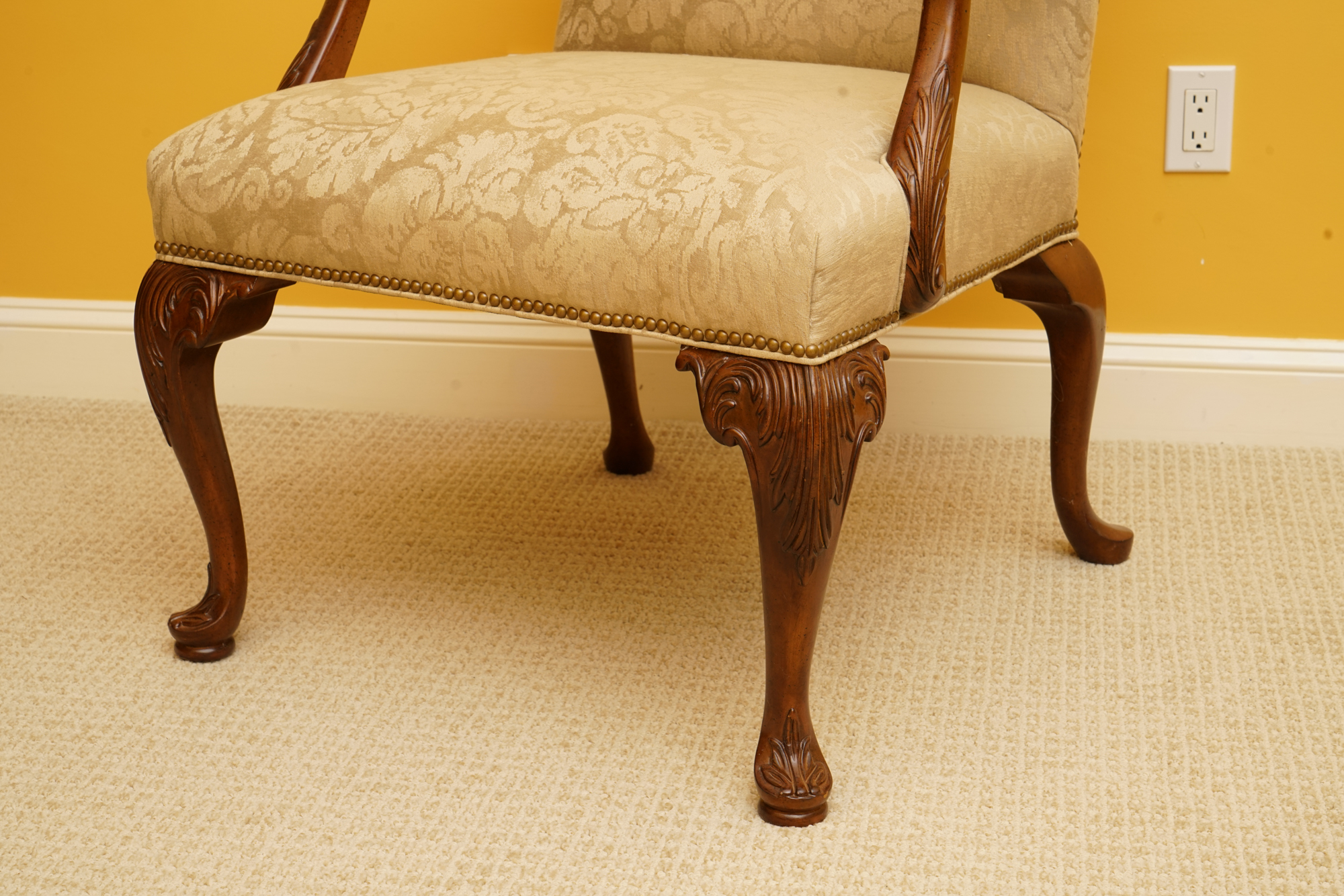 Louis XV-Style Upholstered Armchair