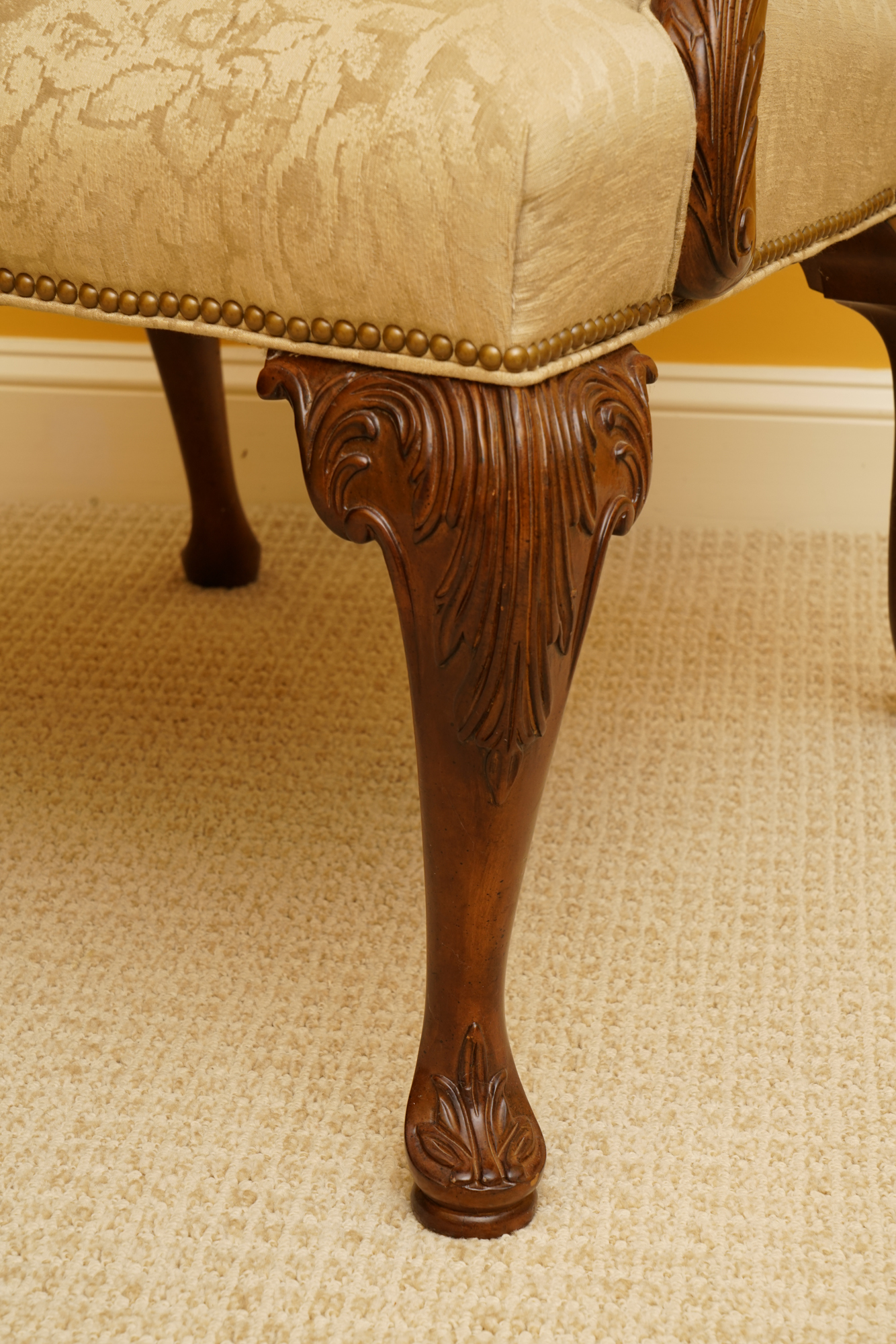 Louis XV-Style Upholstered Armchair