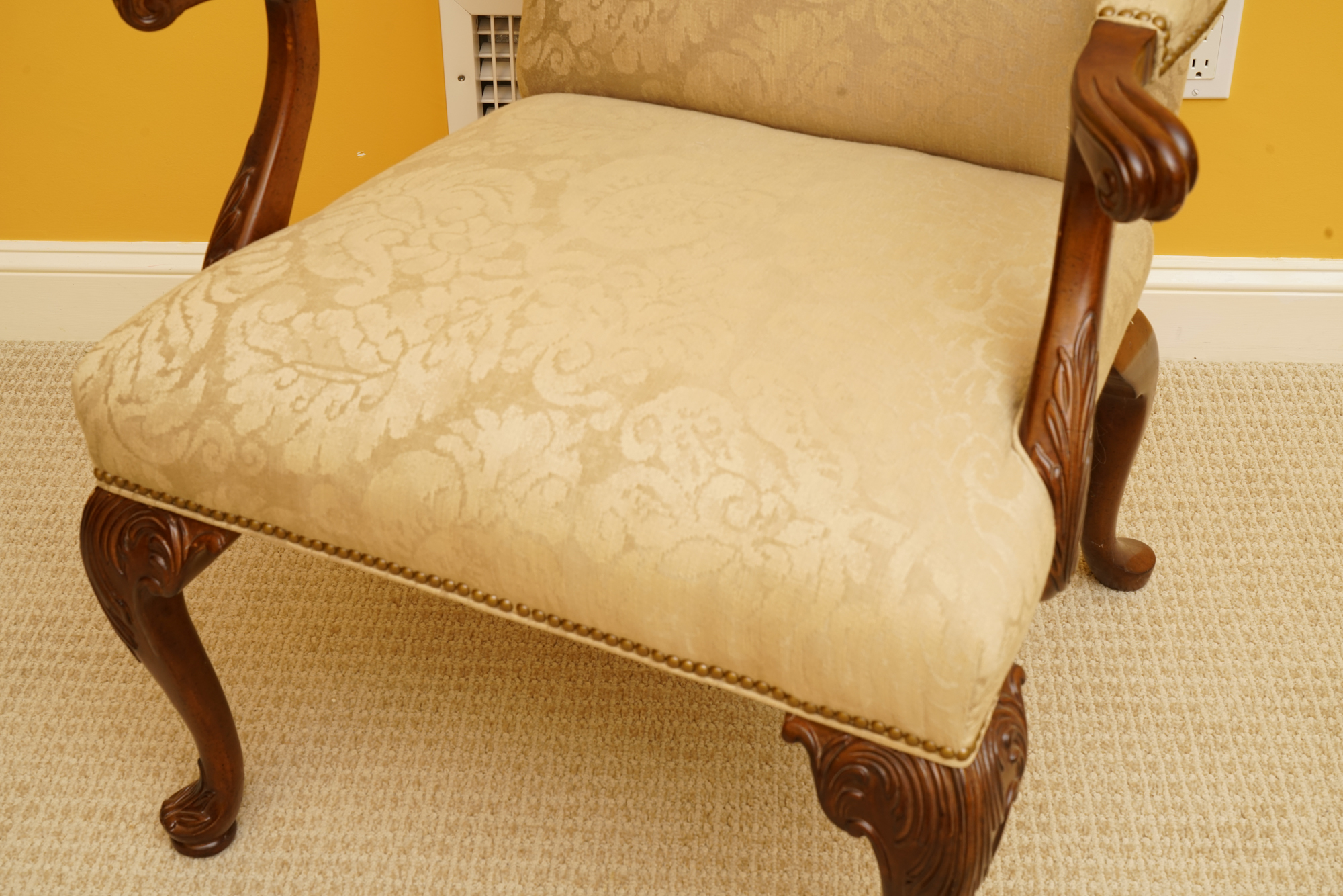 Louis XV-Style Upholstered Armchair