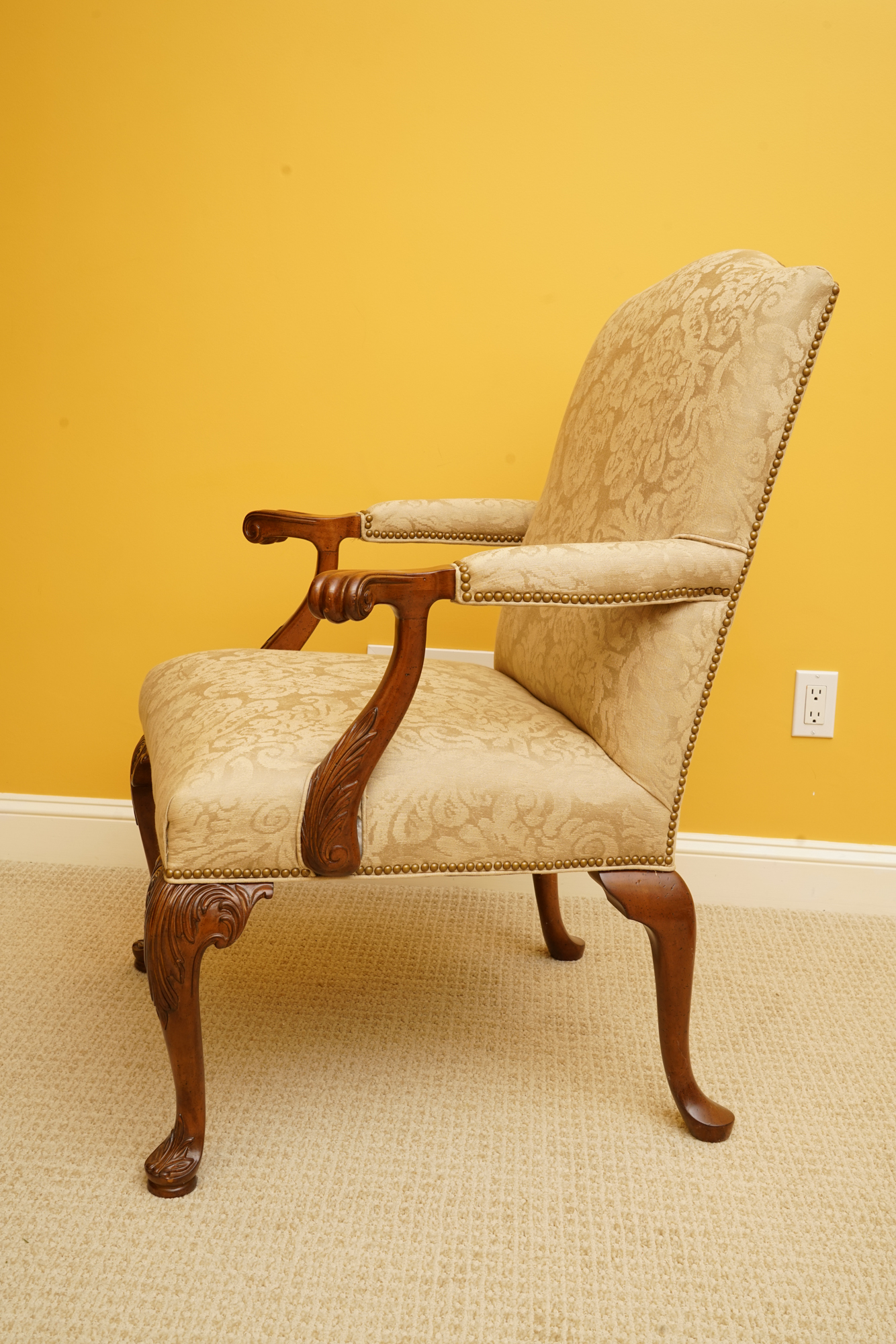 Louis XV-Style Upholstered Armchair
