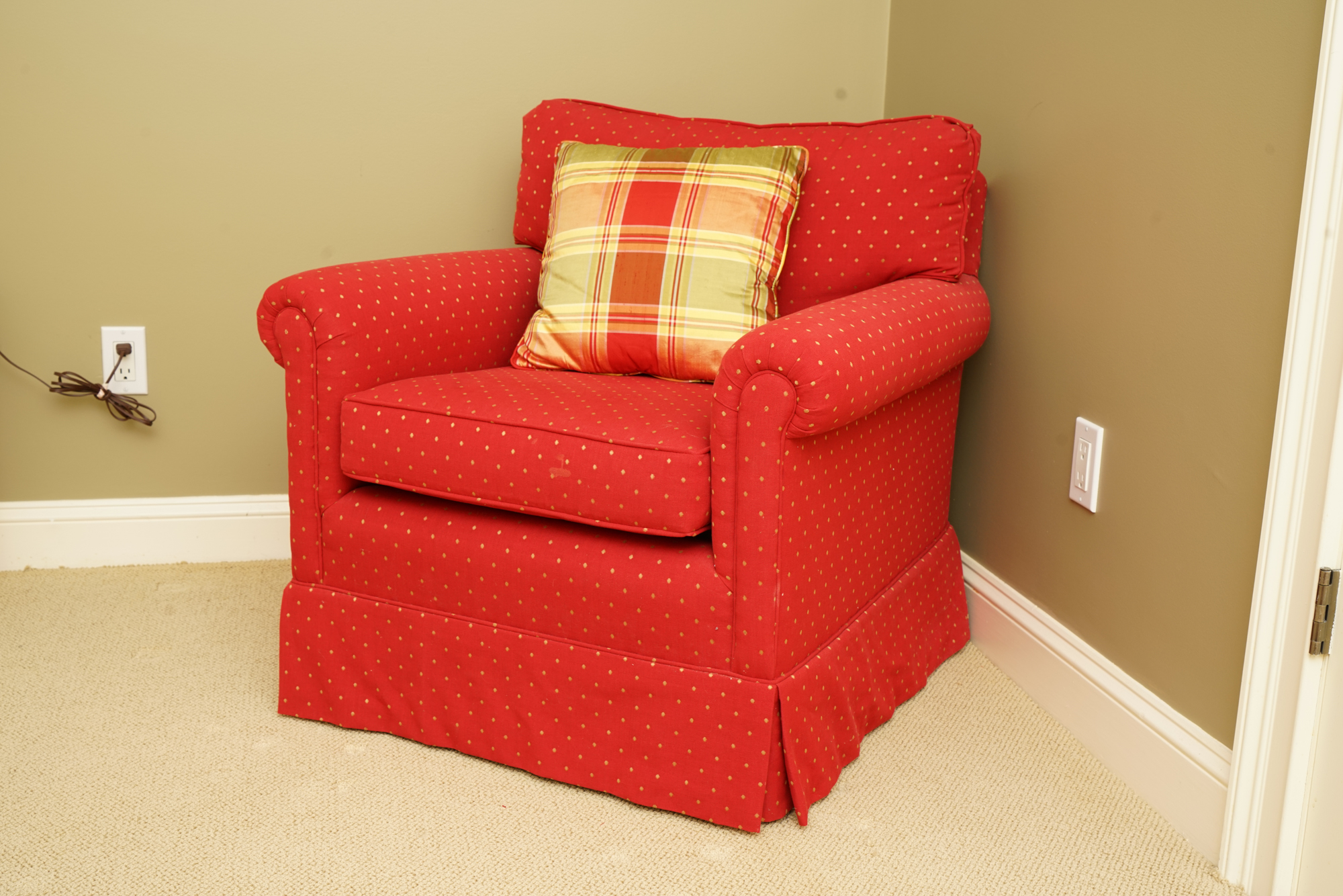 Upholstered Armchair with Ottoman