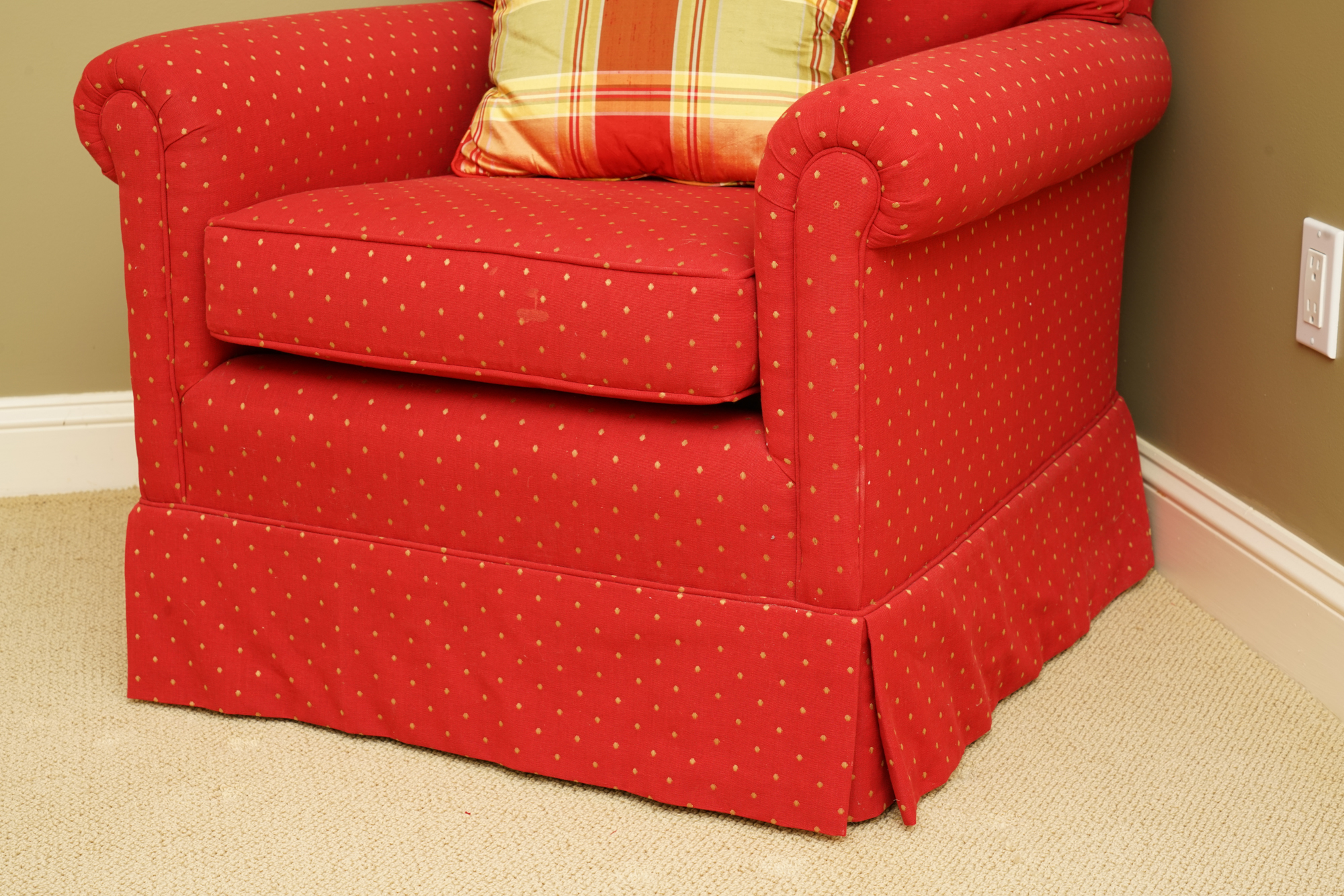 Upholstered Armchair with Ottoman