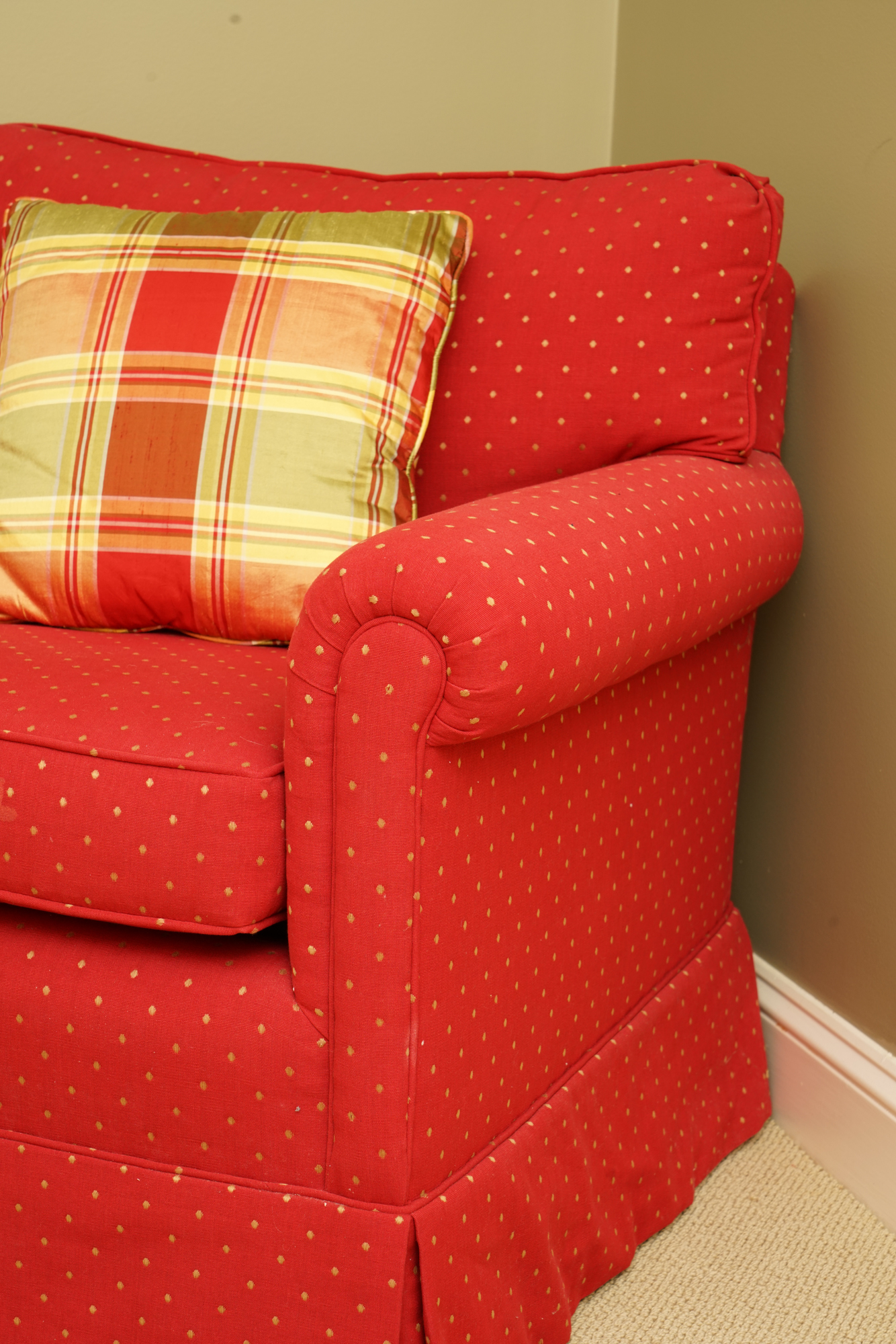 Upholstered Armchair with Ottoman