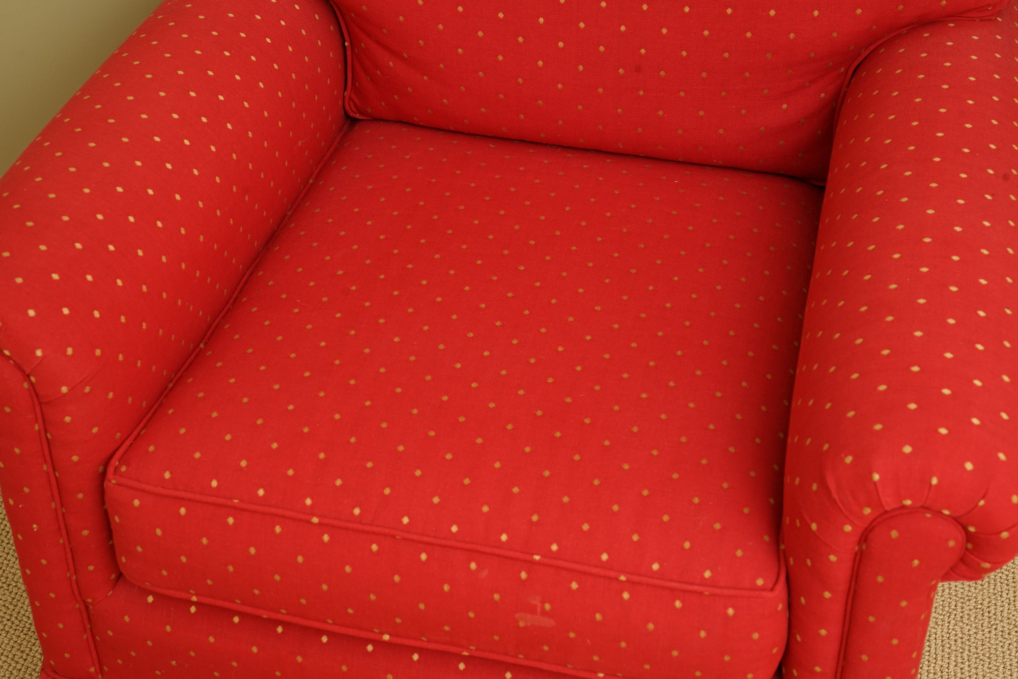Upholstered Armchair with Ottoman