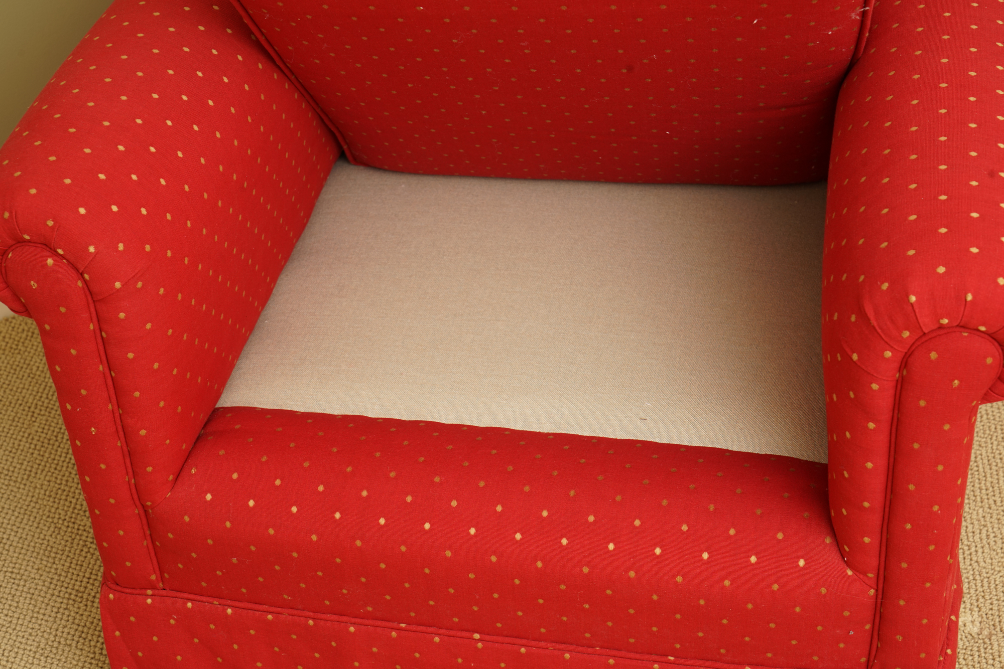 Upholstered Armchair with Ottoman