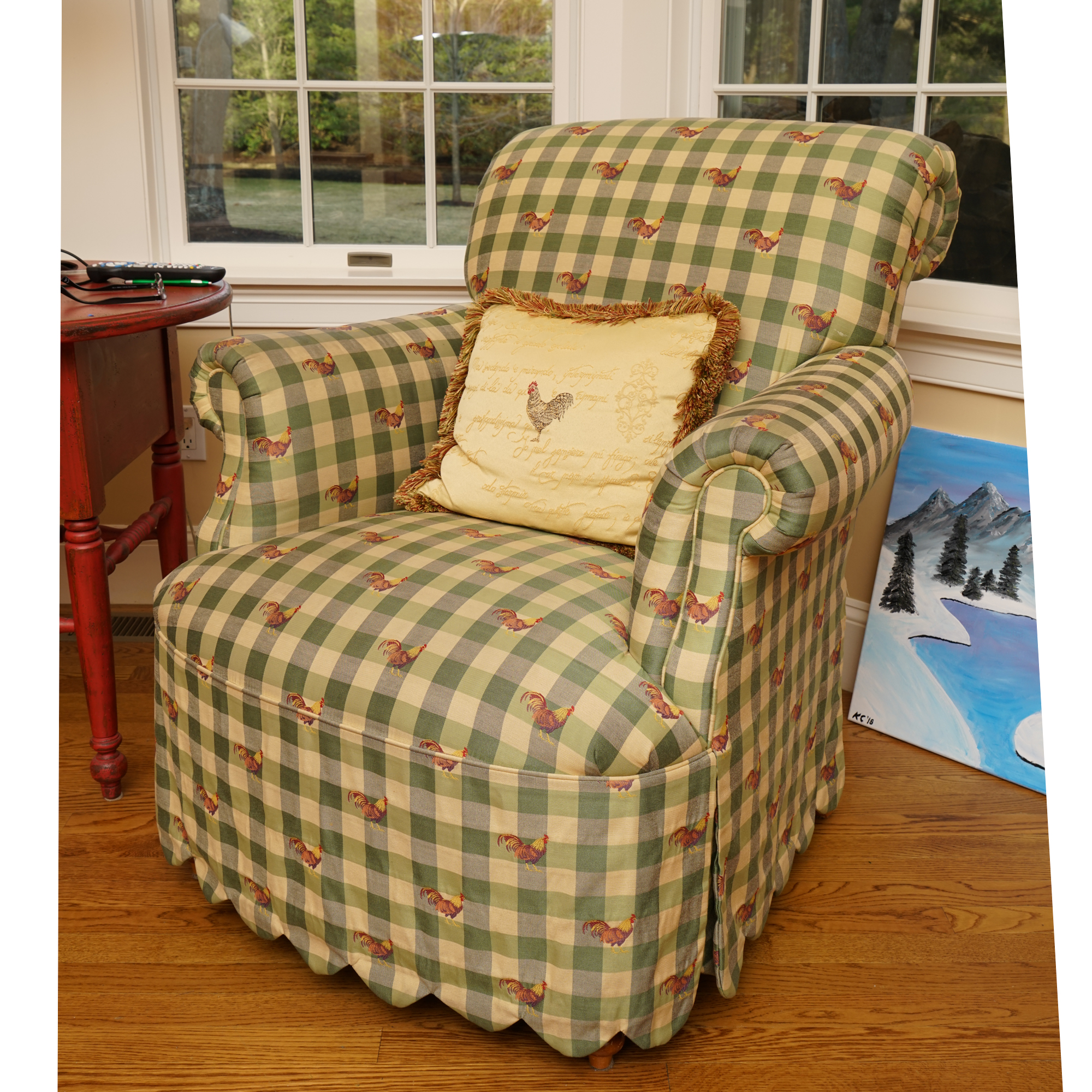Farmhouse Style Upholstered Armchair