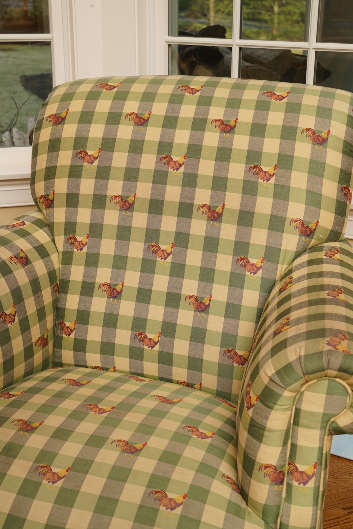 Farmhouse Style Upholstered Armchair