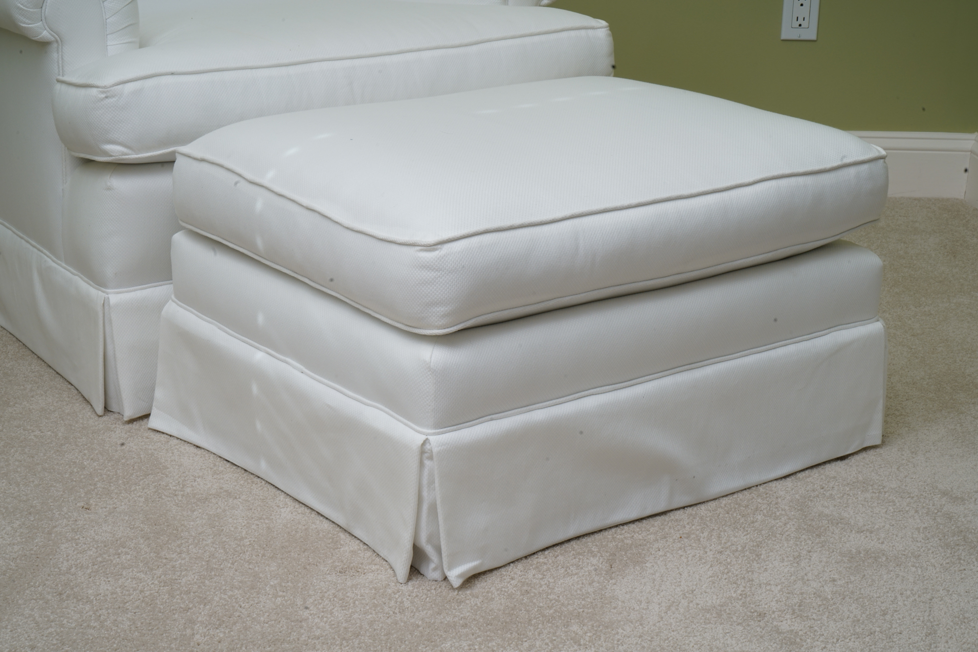 Upholstered Armchair with Ottoman