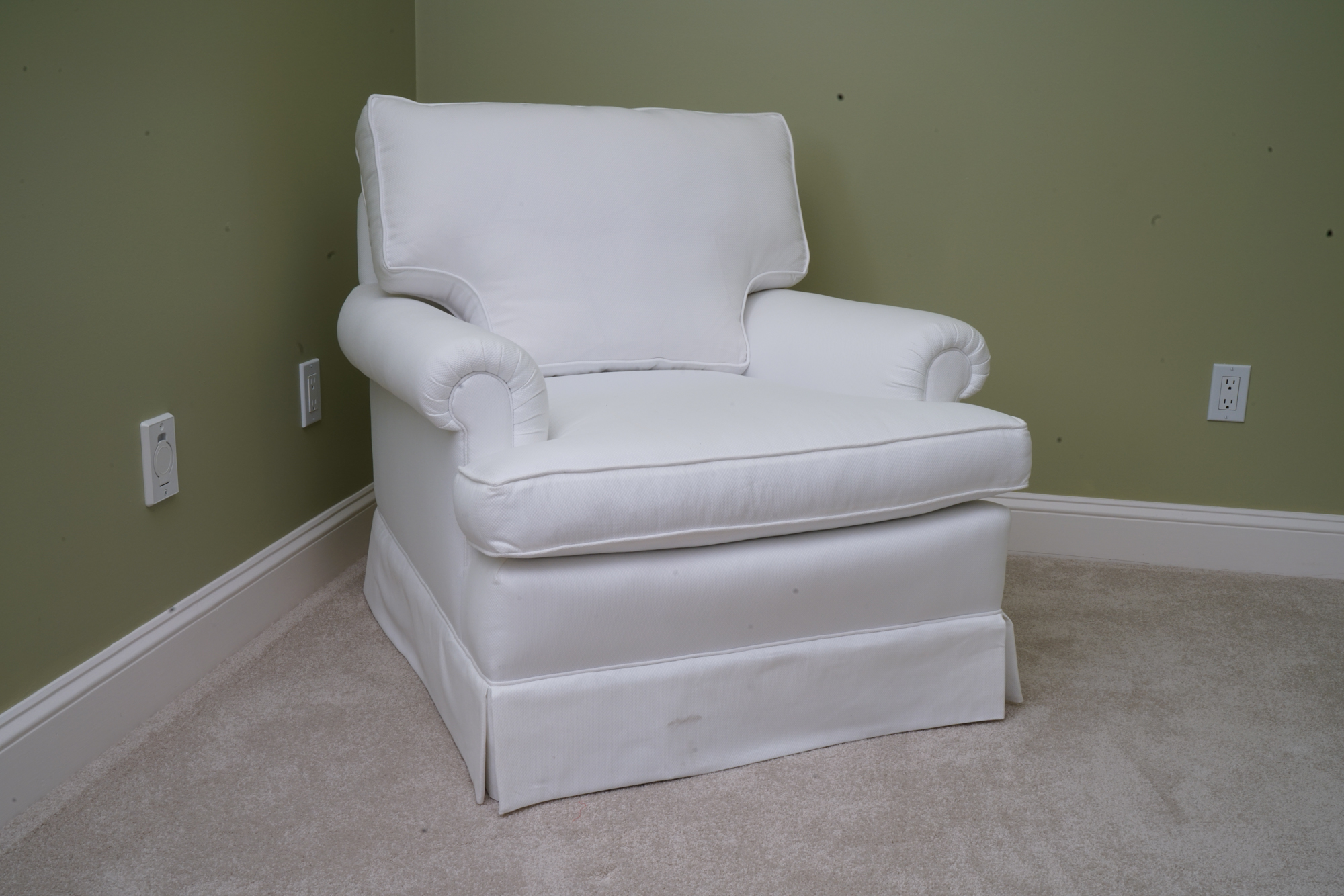 Upholstered Armchair with Ottoman
