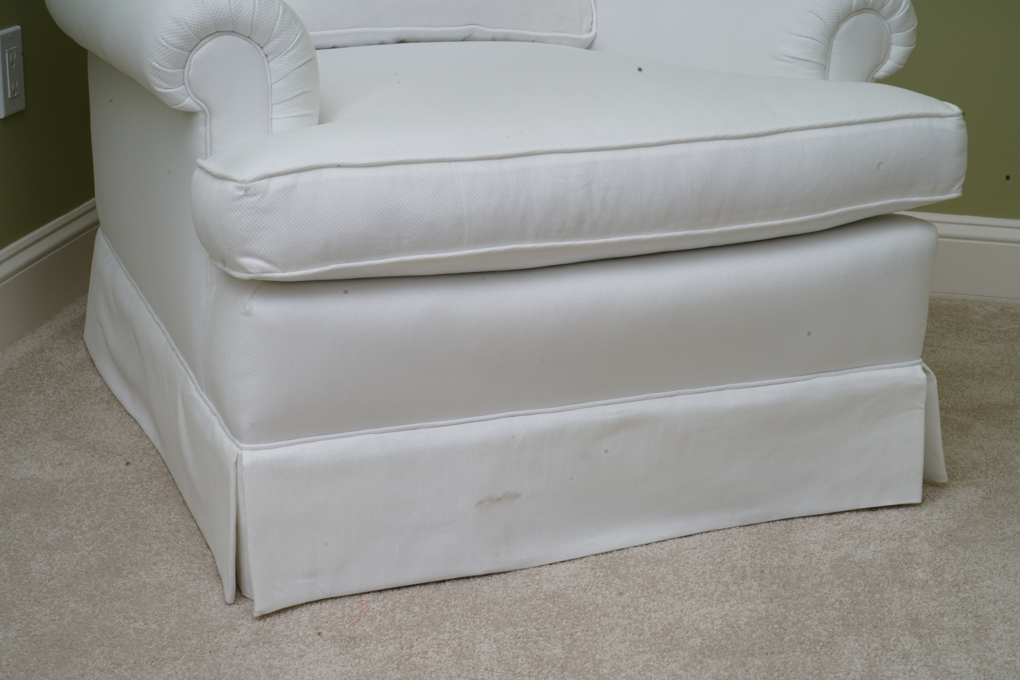 Upholstered Armchair with Ottoman