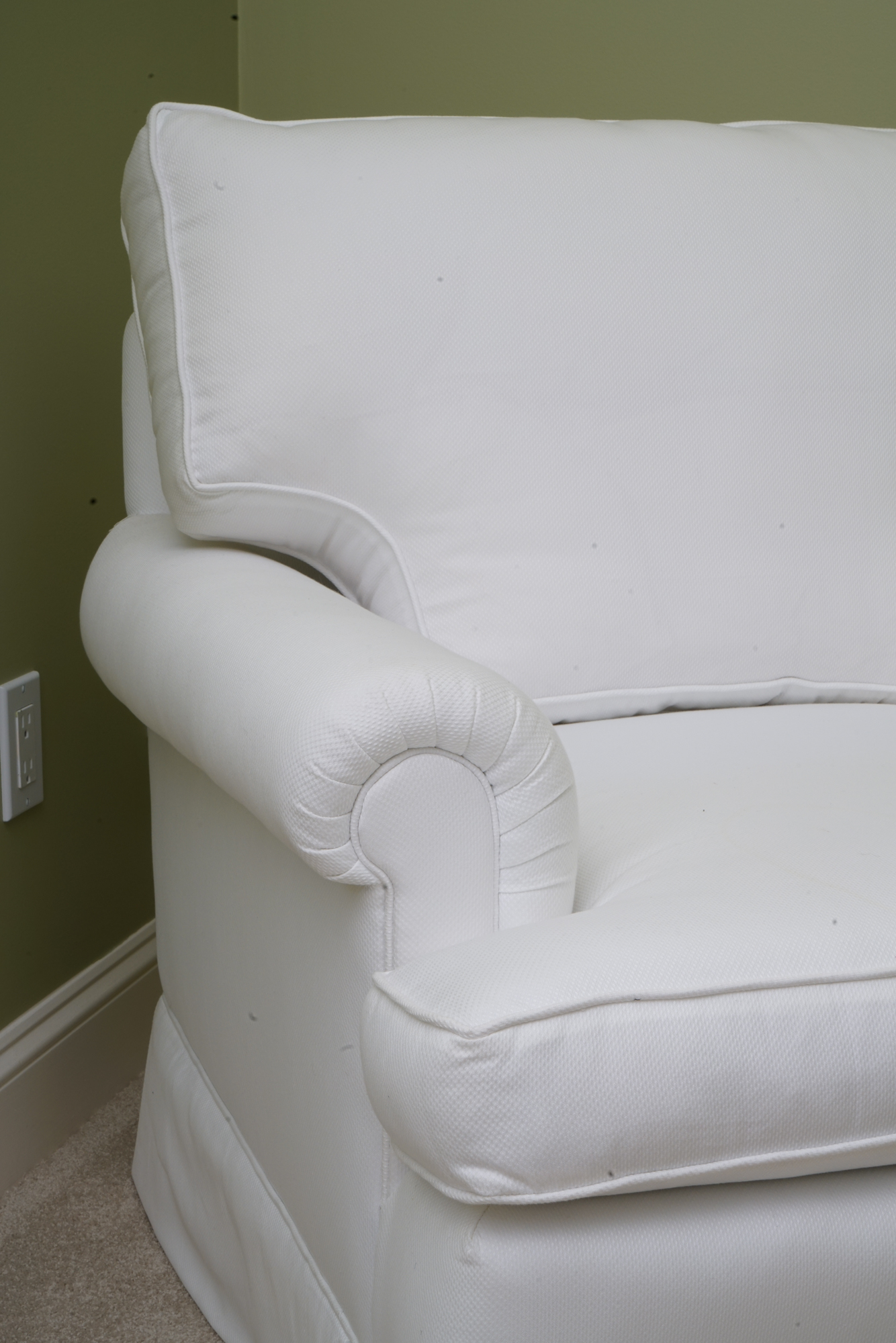 Upholstered Armchair with Ottoman