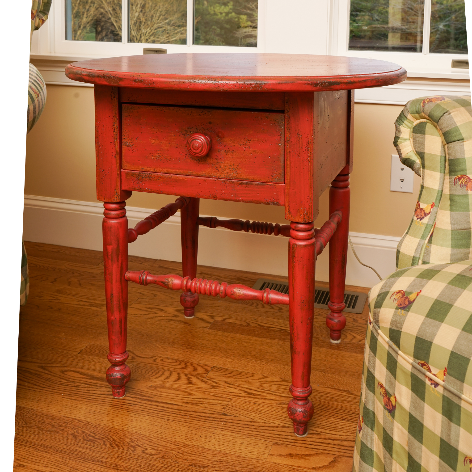 Painted and Distressed Wood Side Table by Eddy West