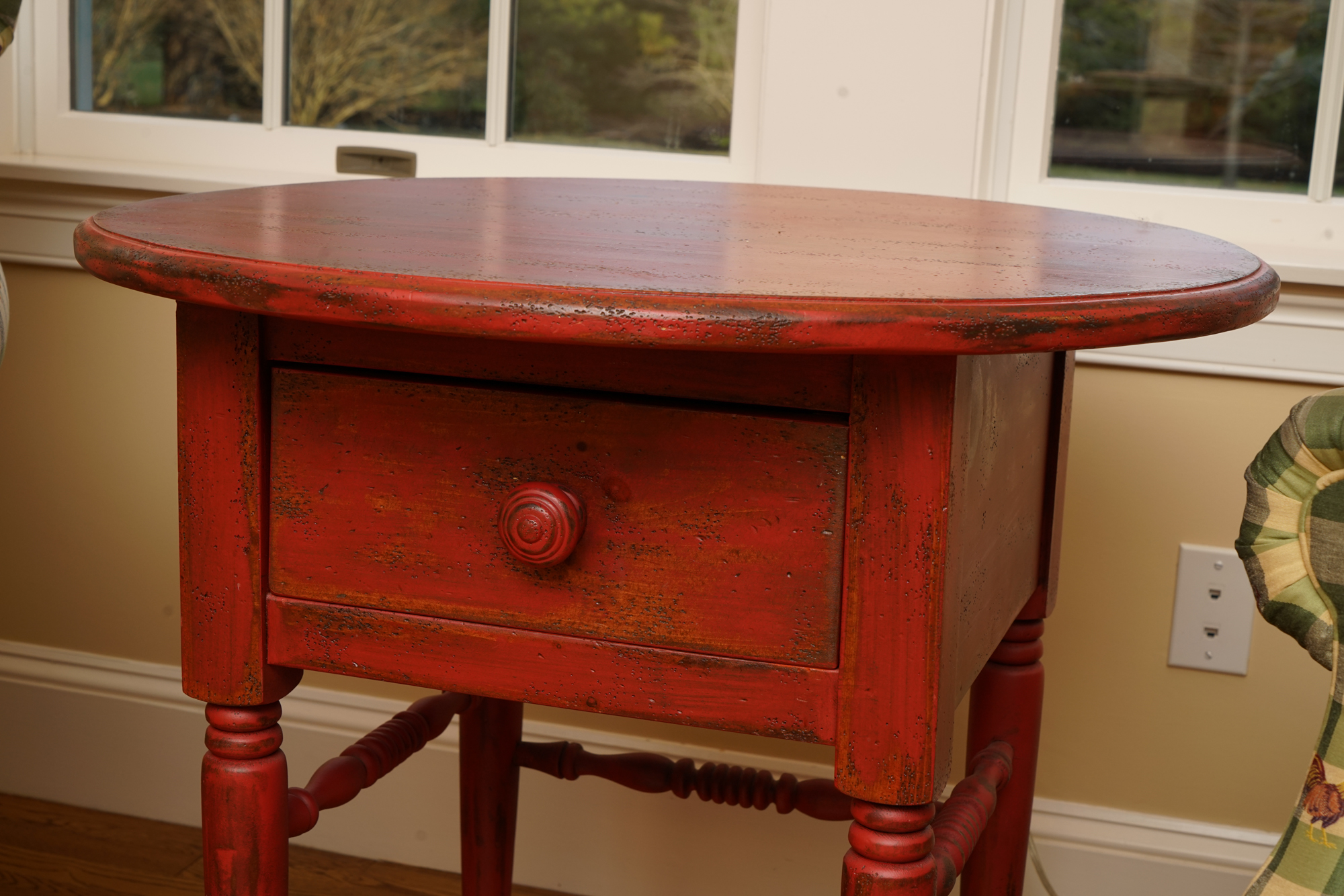 Painted and Distressed Wood Side Table by Eddy West