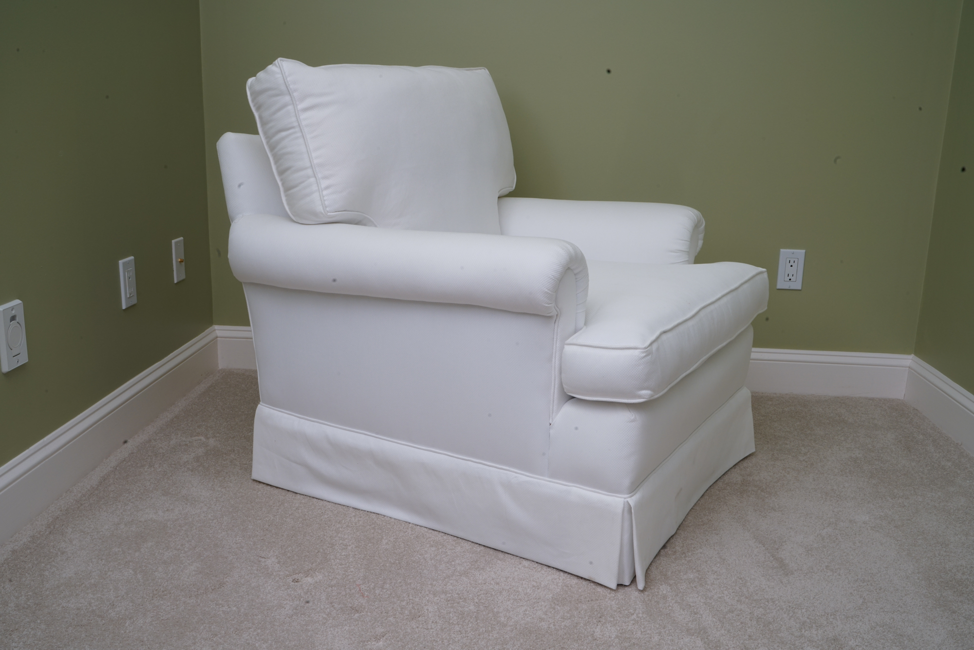 Upholstered Armchair with Ottoman