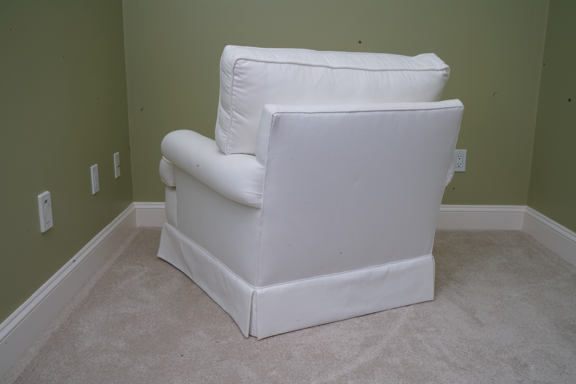 Upholstered Armchair with Ottoman