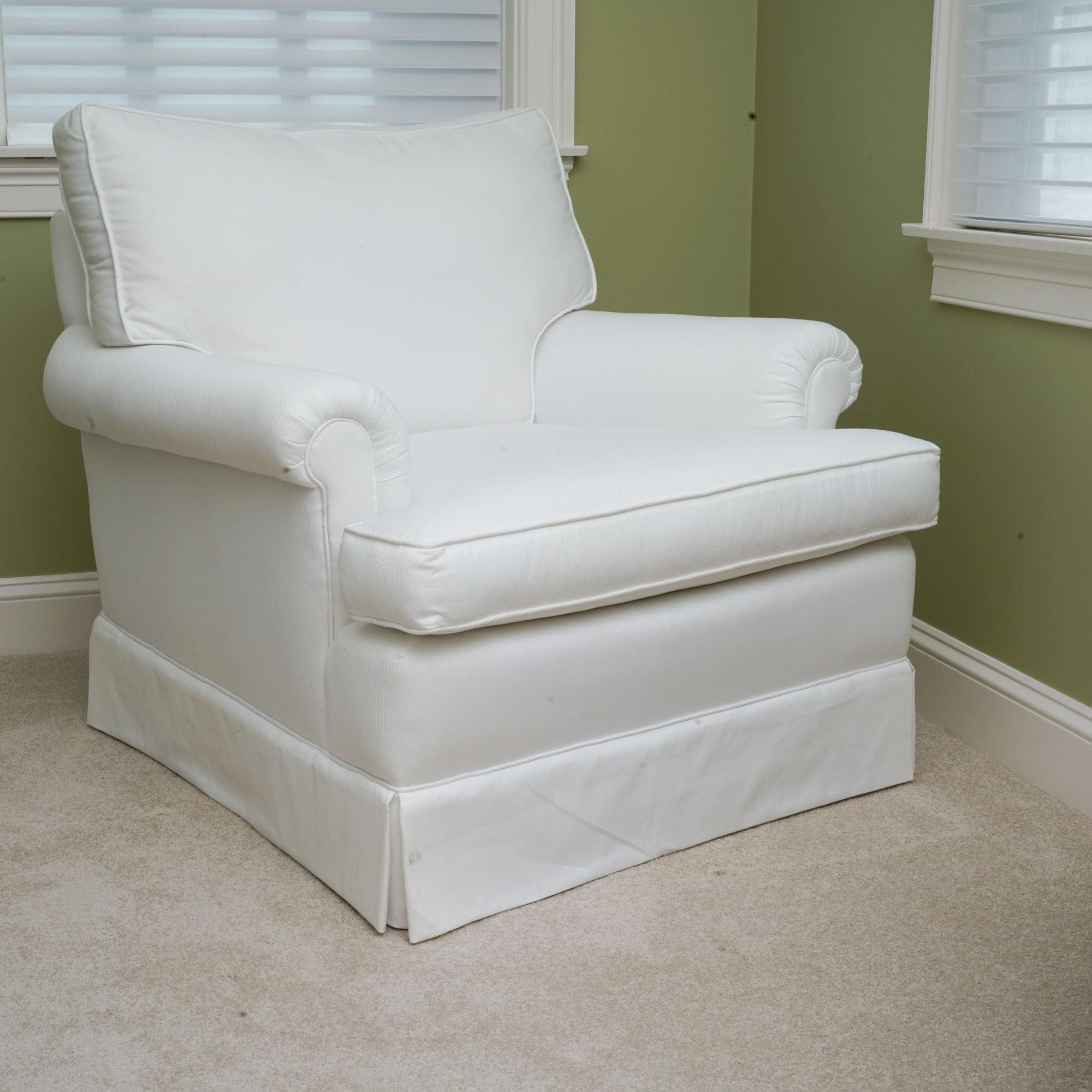 Upholstered Armchair with Ottoman