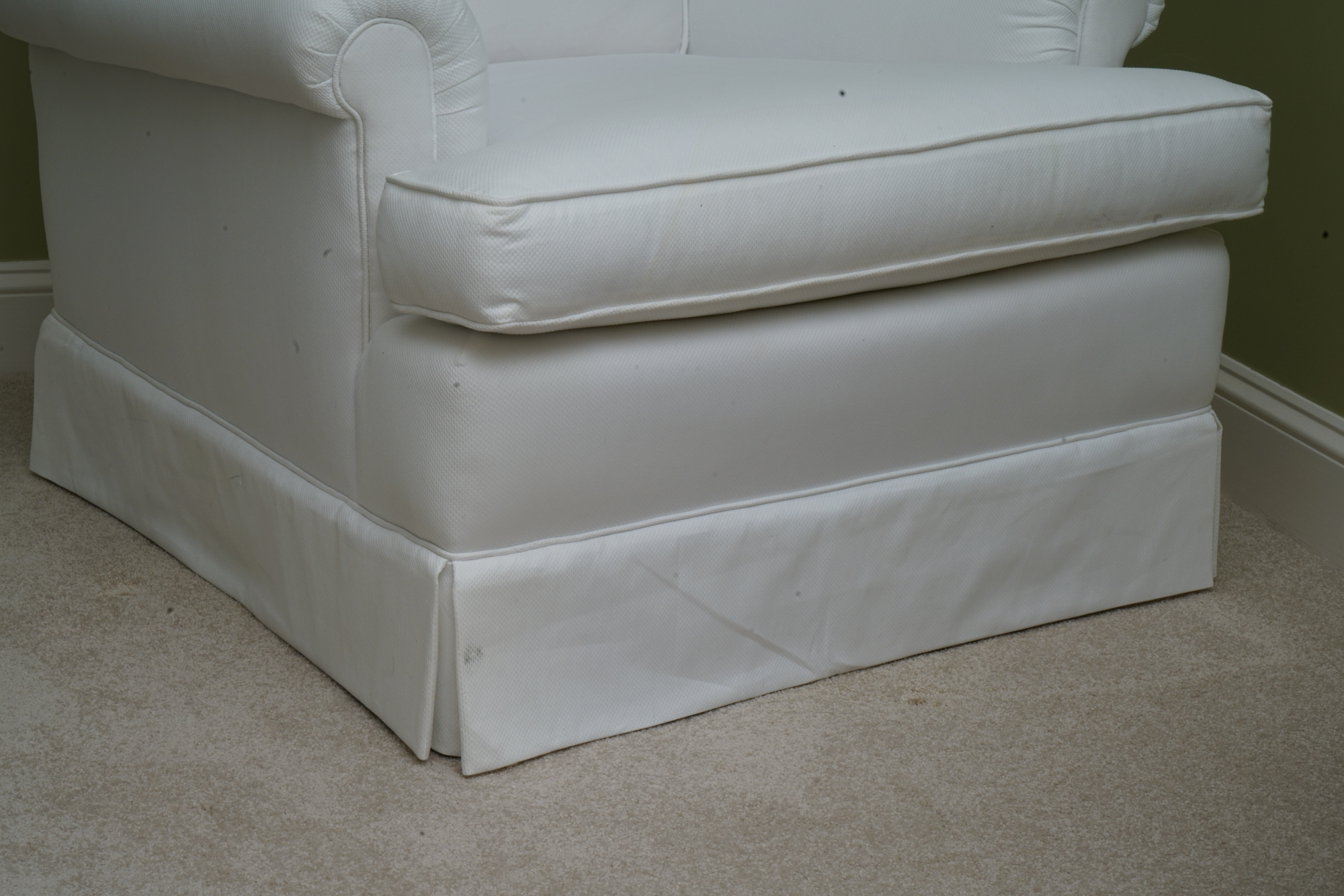 Upholstered Armchair with Ottoman