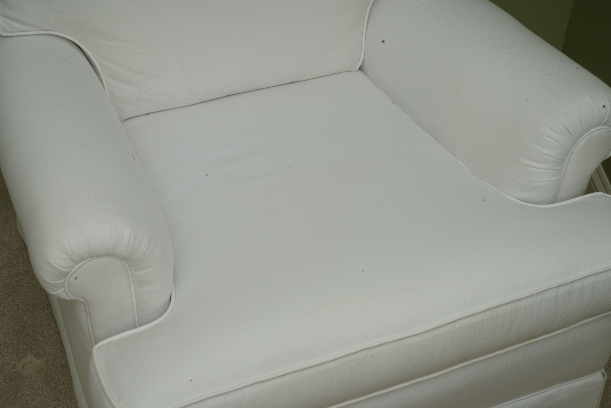 Upholstered Armchair with Ottoman