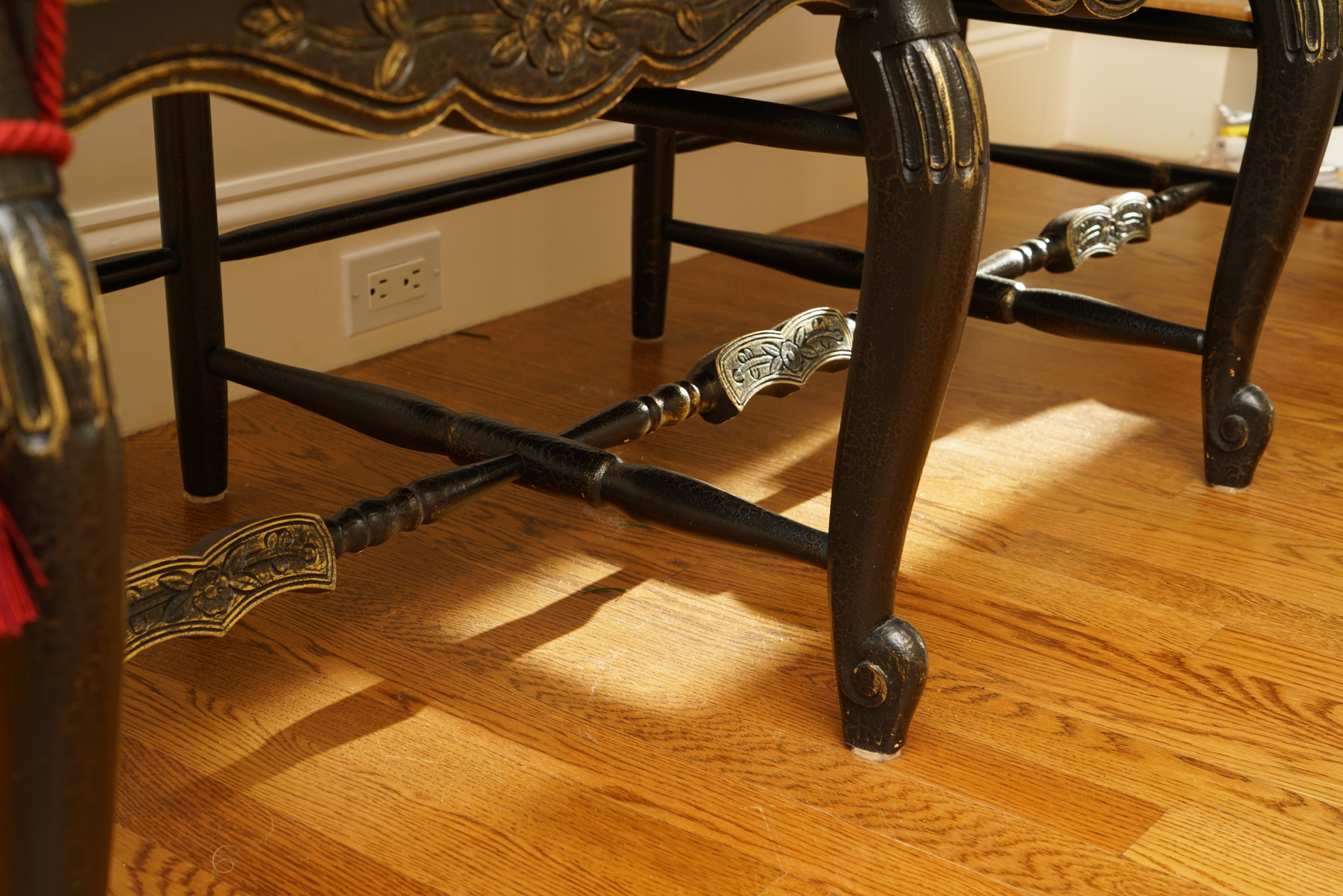 Louis XV Style Bench with Rush Seating