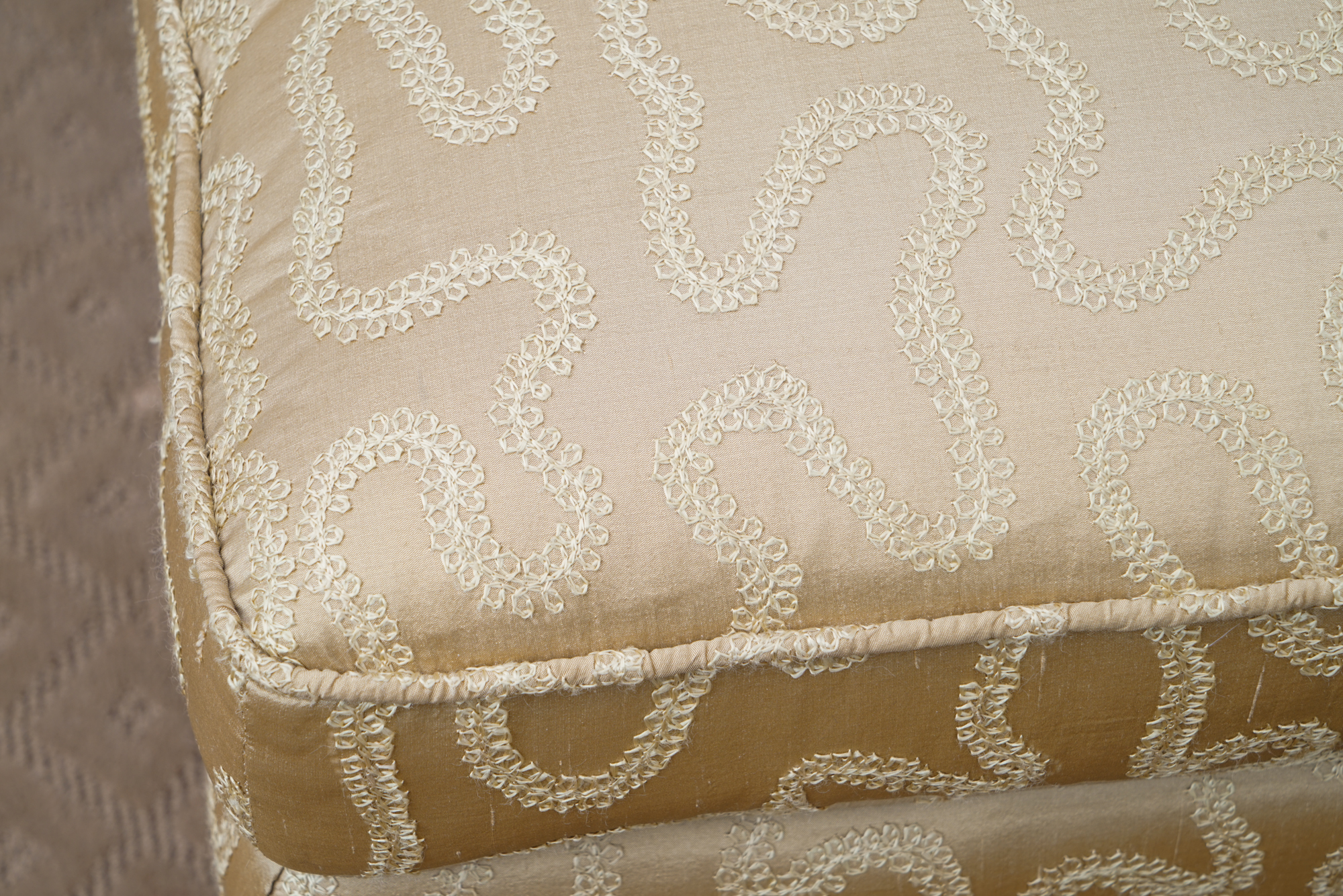 Pair of Mid Century Modern Style Armchairs and Ottomans by Duralee