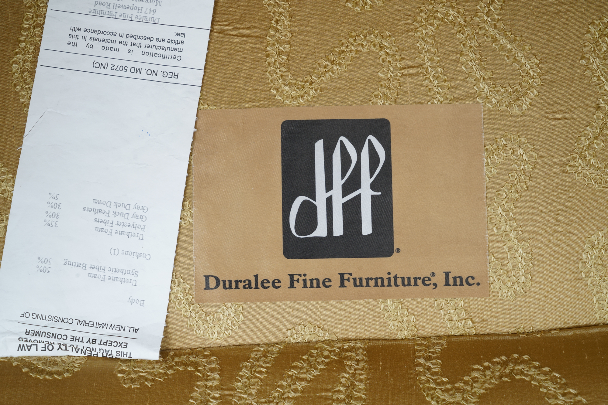 Pair of Mid Century Modern Style Armchairs and Ottomans by Duralee