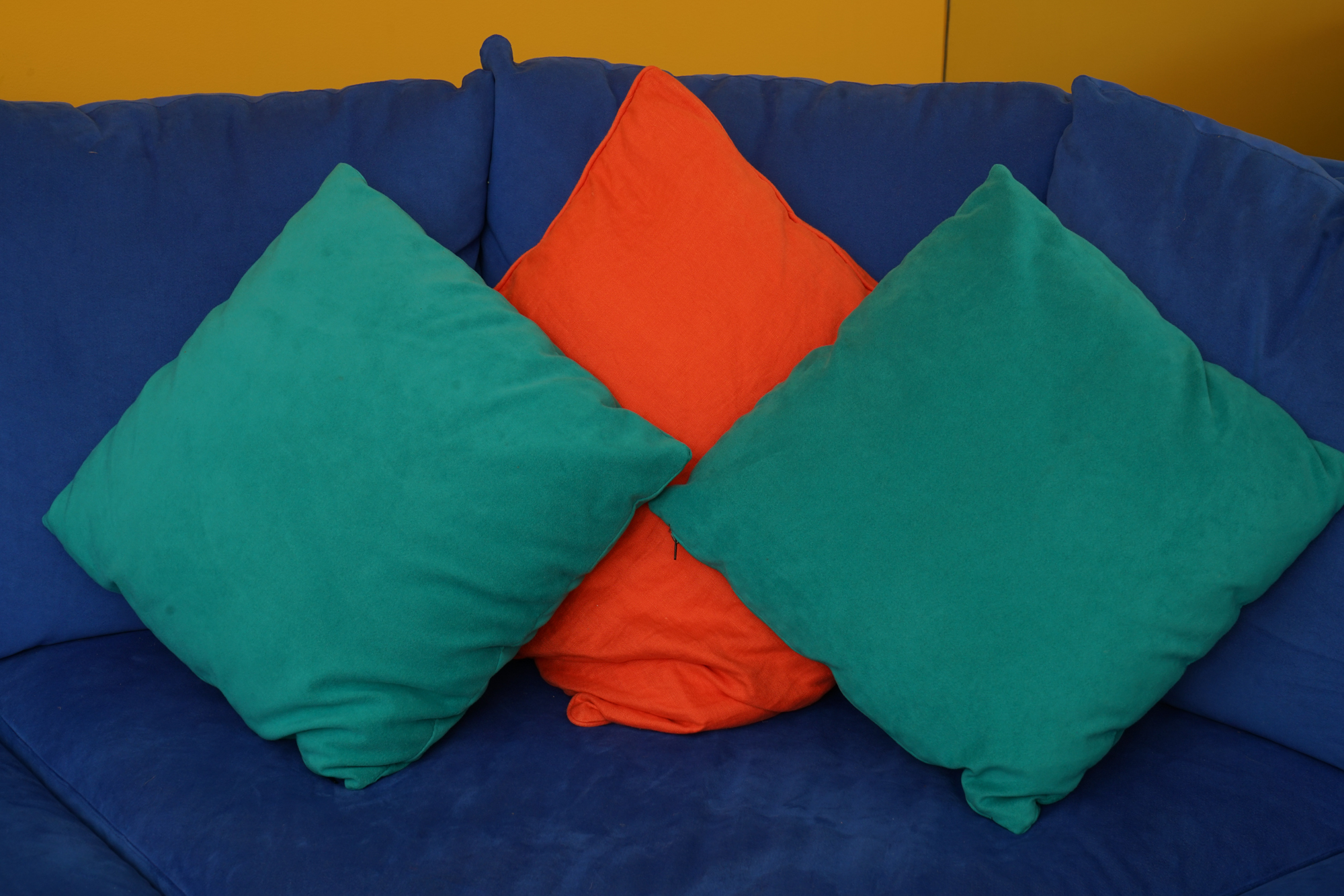 Blue Suede Sectional Sofa by American Leather