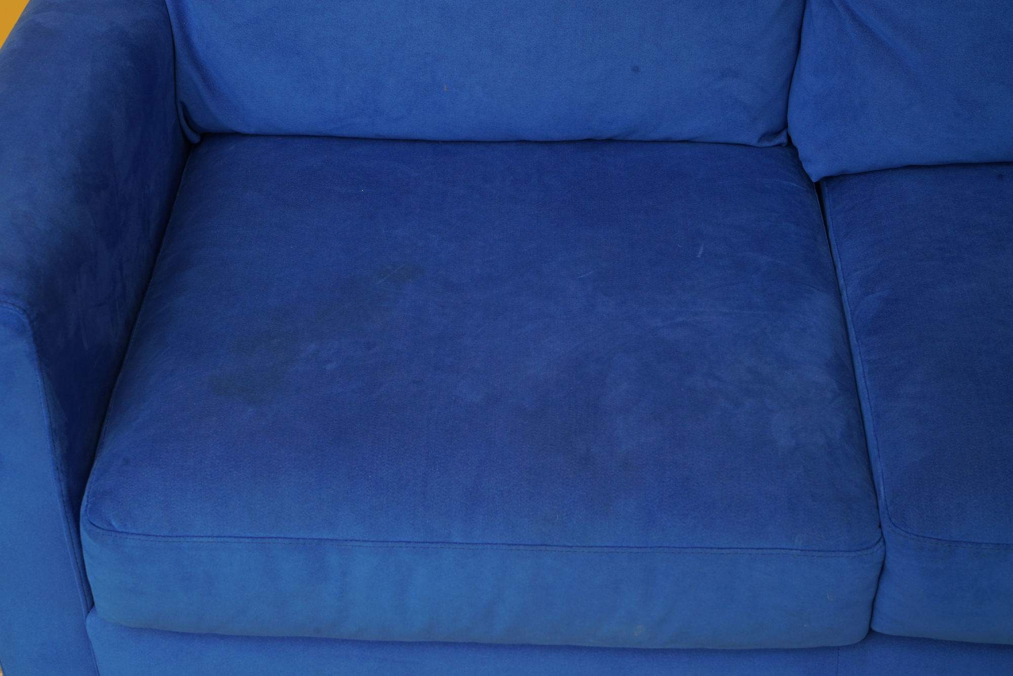 Blue Suede Sectional Sofa by American Leather