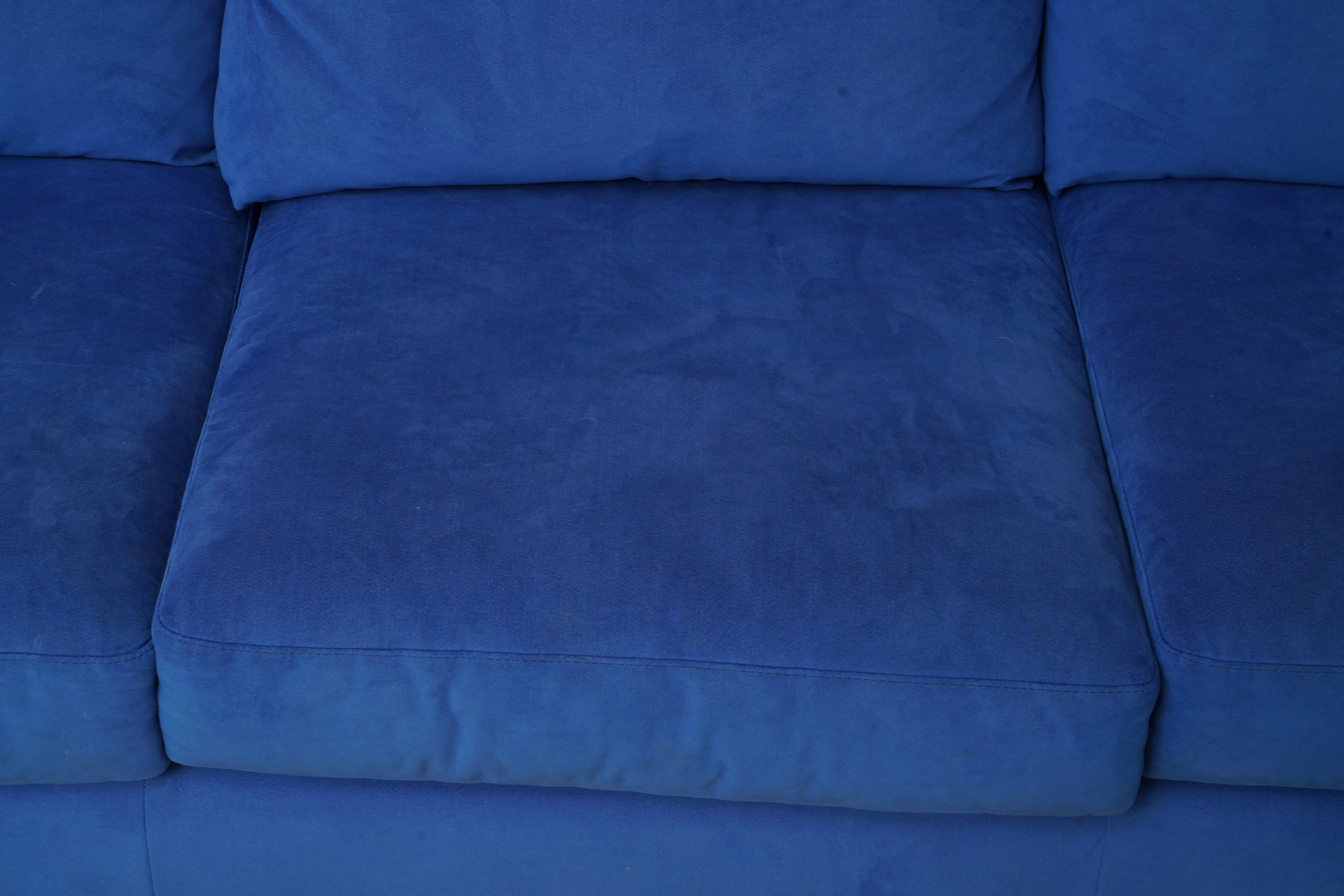 Blue Suede Sectional Sofa by American Leather