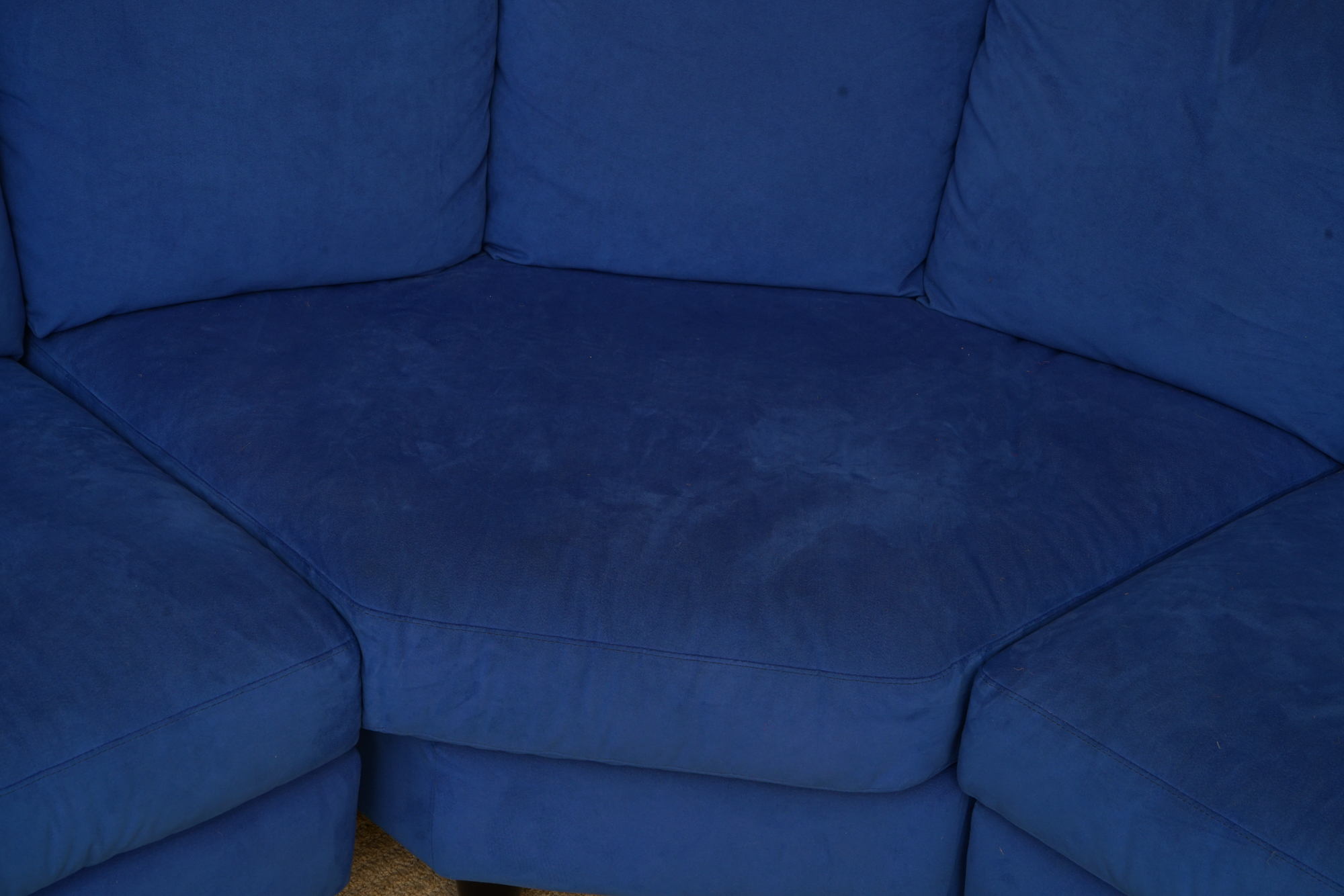 Blue Suede Sectional Sofa by American Leather