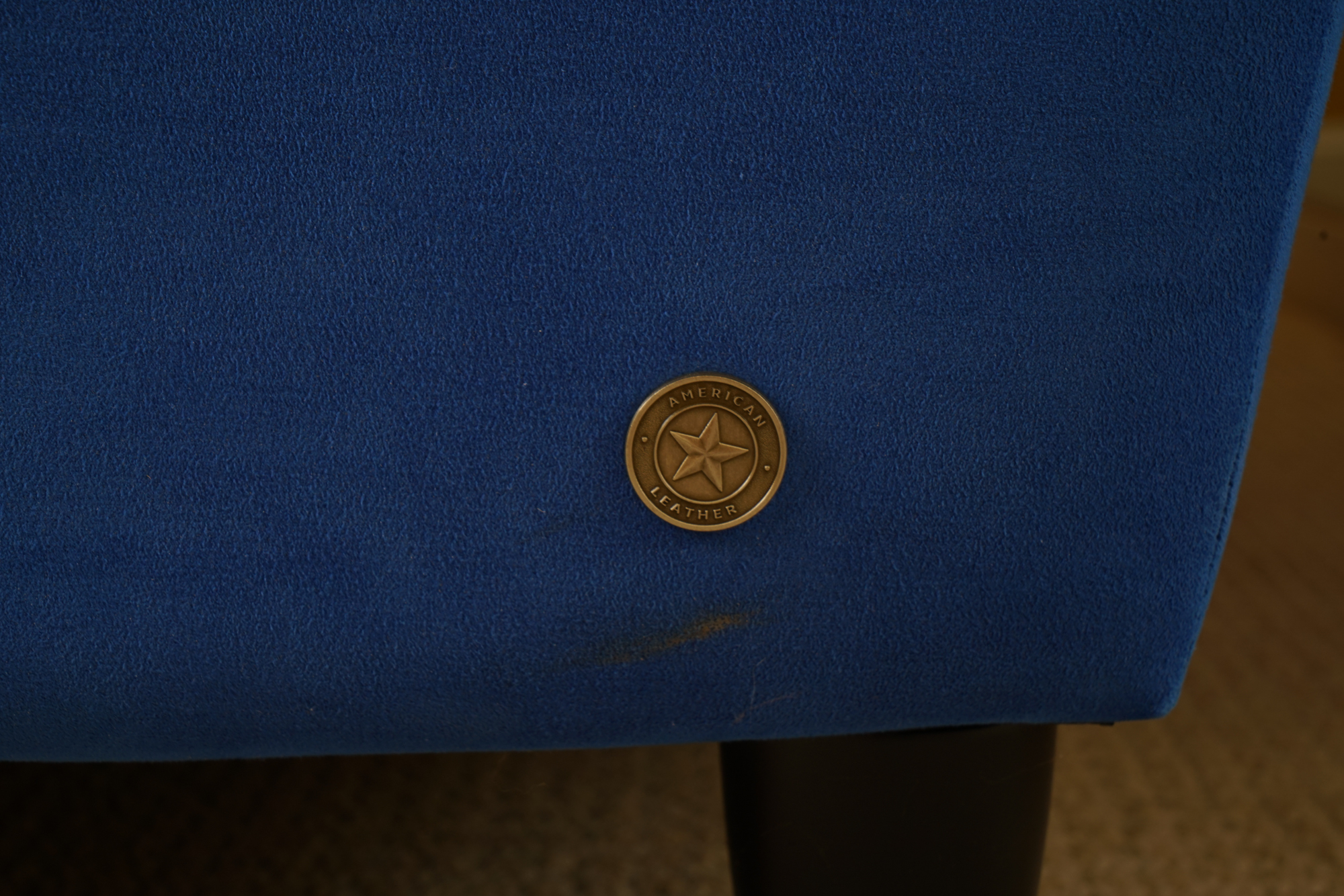 Blue Suede Sectional Sofa by American Leather