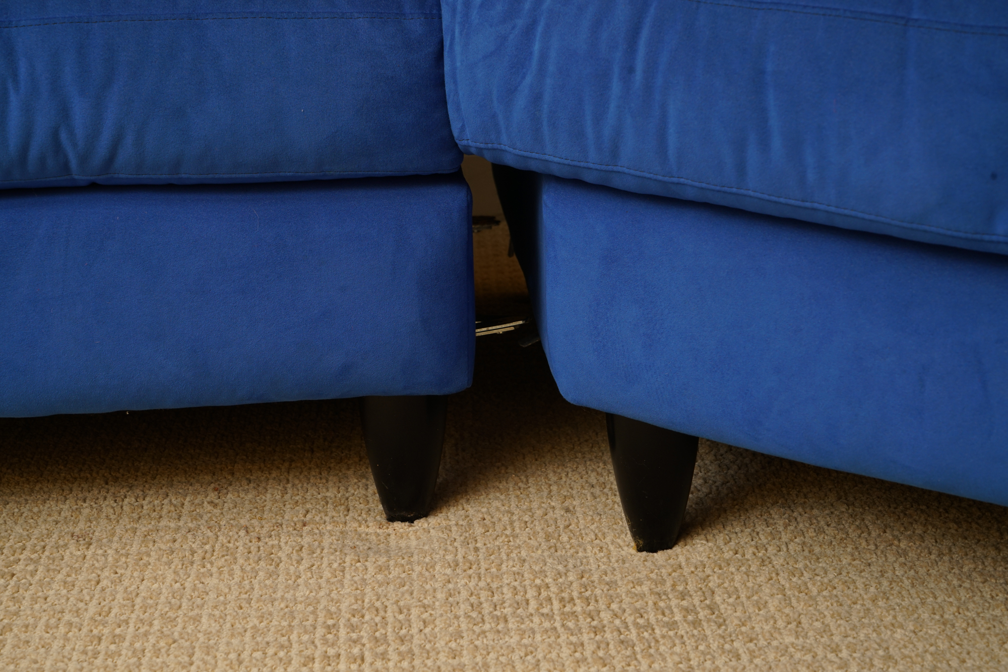 Blue Suede Sectional Sofa by American Leather