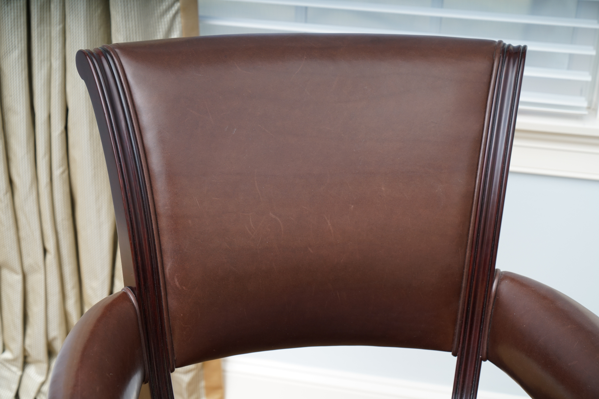 Armchair in Leather Upholstery from Barbara Barry Collection for Baker Furniture