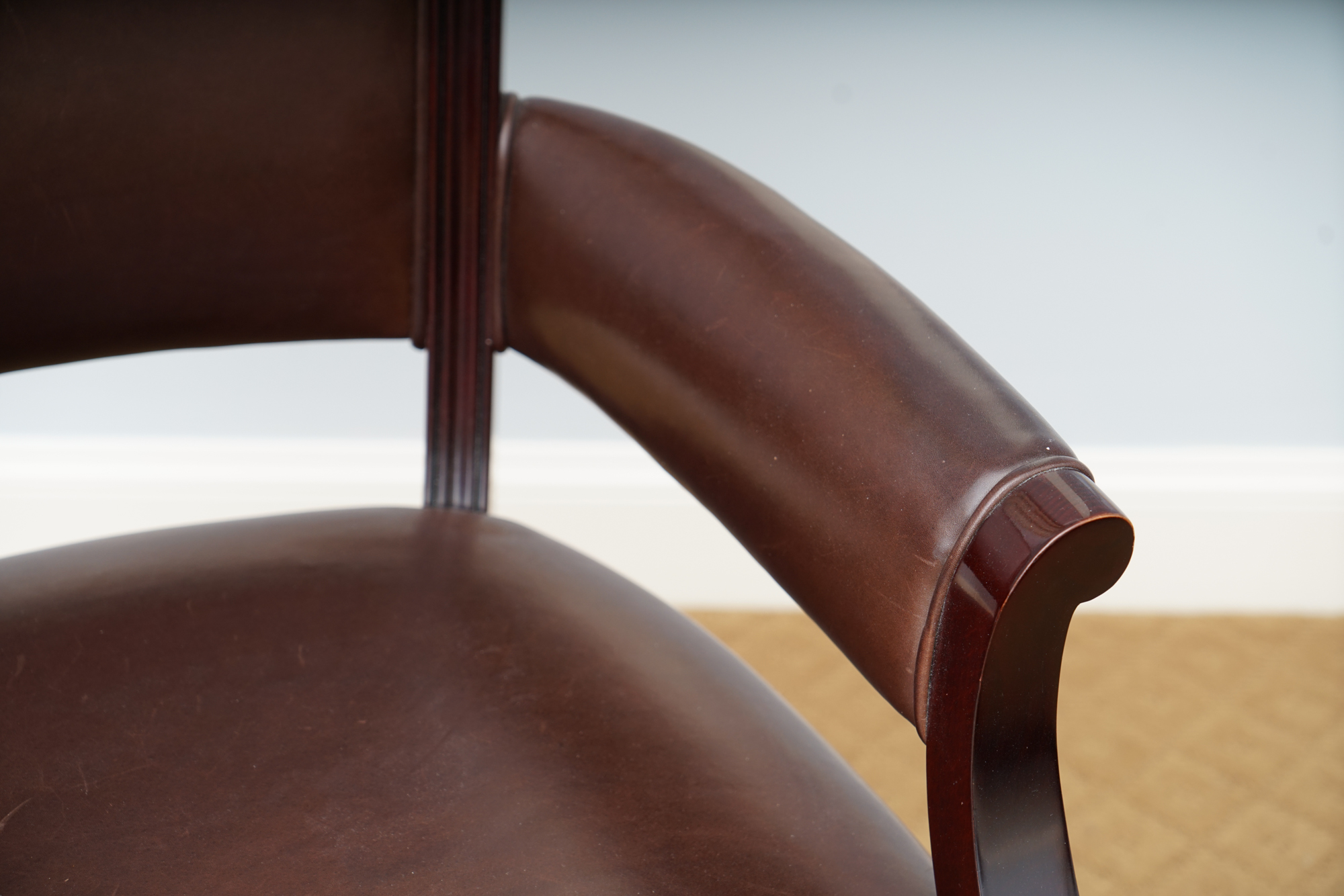 Armchair in Leather Upholstery from Barbara Barry Collection for Baker Furniture