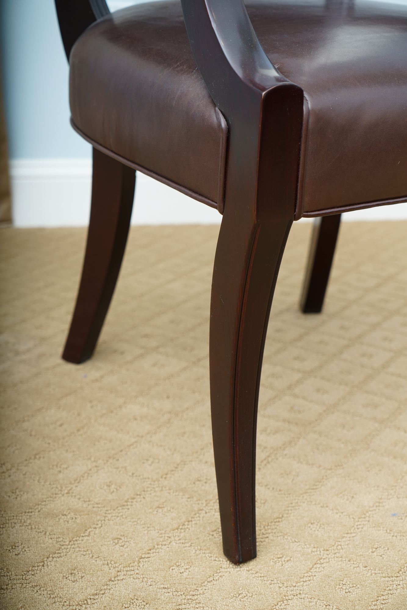 Armchair in Leather Upholstery from Barbara Barry Collection for Baker Furniture