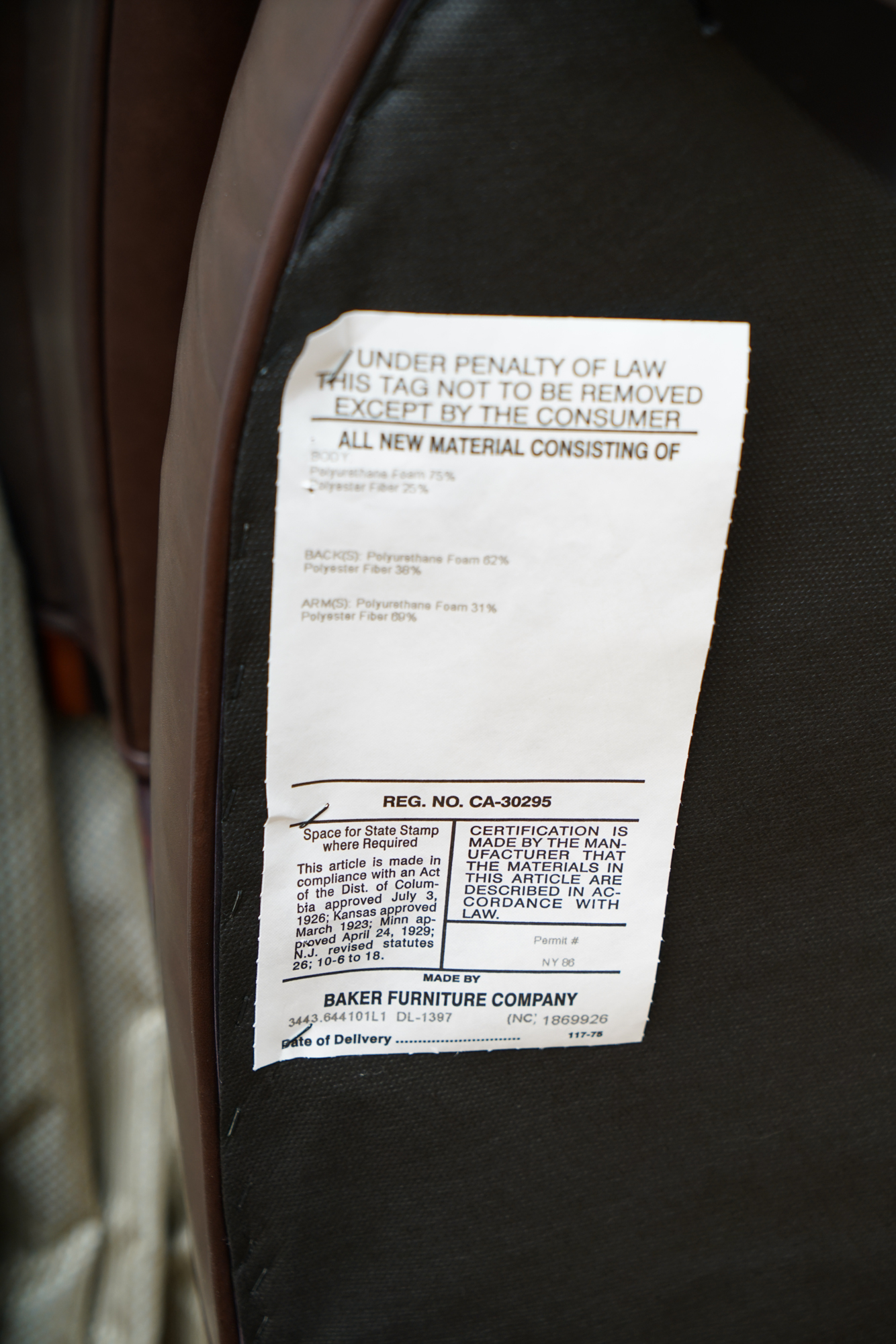 Armchair in Leather Upholstery from Barbara Barry Collection for Baker Furniture