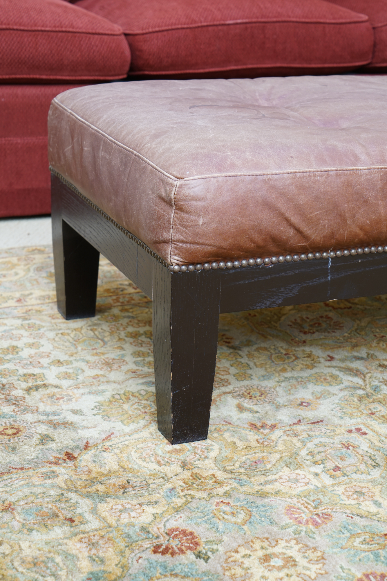 Contemporary Leather Bench by Pottery Barn
